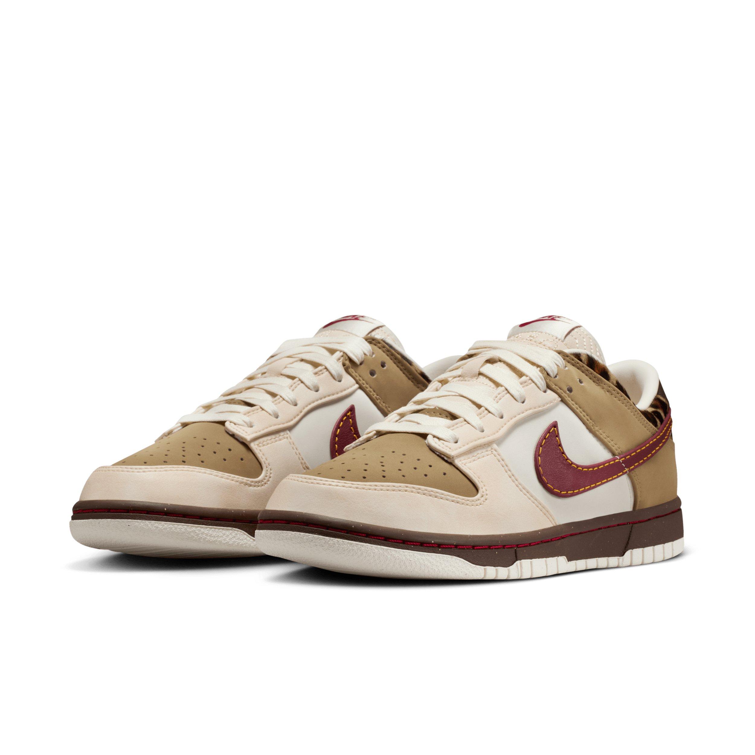 Nike Dunk Low "Khaki/Baroque Brown/Pearl White/Team Red" Women's Shoe - KHAKI/BROWN/WHITE/RED Thumbnail View 3