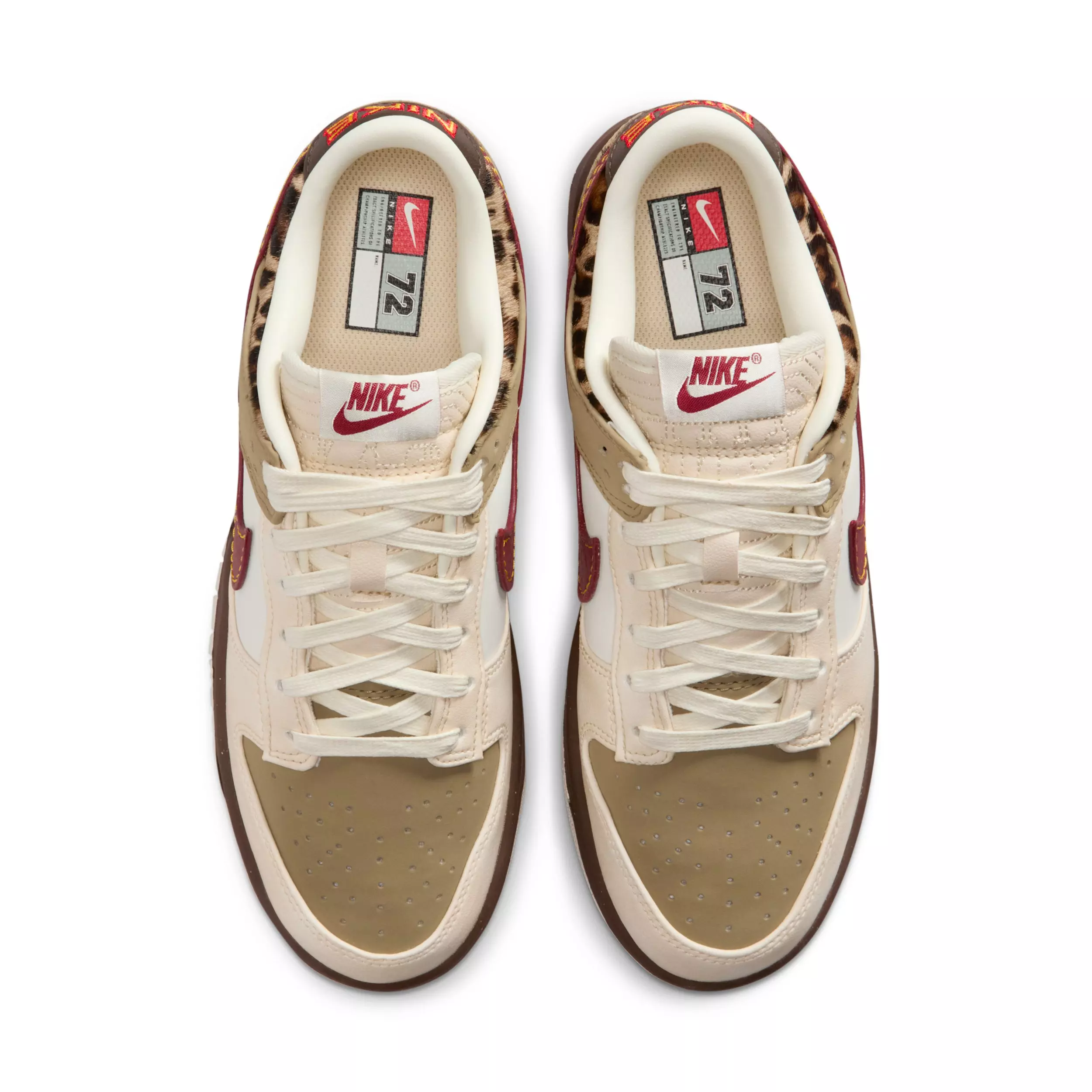 Nike Dunk Low "Khaki/Baroque Brown/Pearl White/Team Red" Women's Shoe - KHAKI/BROWN/WHITE/RED