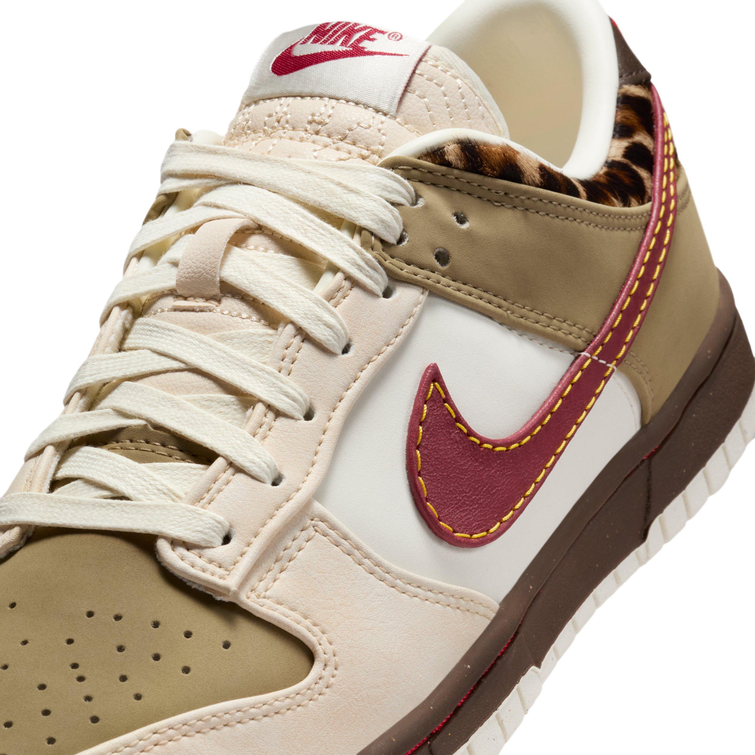 Nike Dunk Low "Khaki/Baroque Brown/Pearl White/Team Red" Women's Shoe - KHAKI/BROWN/WHITE/RED Thumbnail View 7