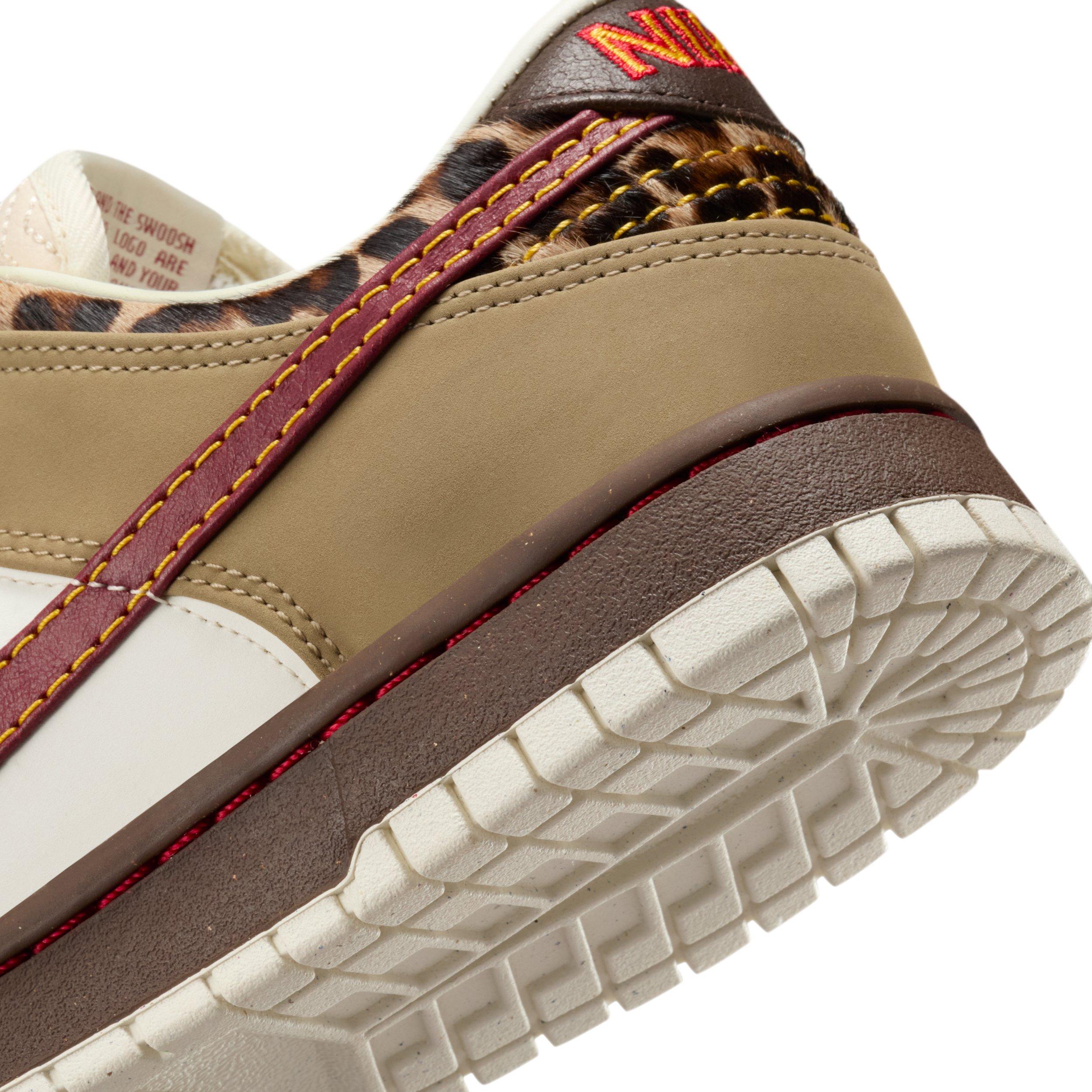 Nike Dunk Low "Khaki/Baroque Brown/Pearl White/Team Red" Women's Shoe - KHAKI/BROWN/WHITE/RED Thumbnail View 8