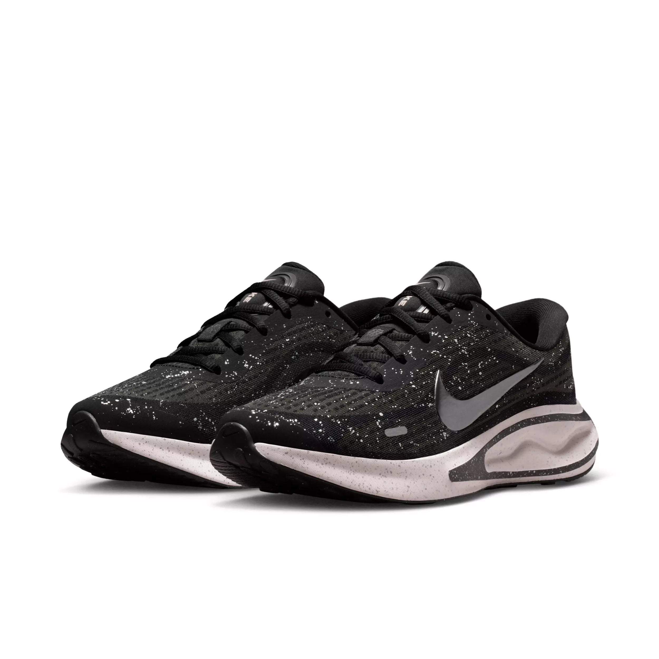 Nike Journey Run "Black/Metallic Silver/Cave Purple/Metallic Dark Grey" Women's Running Shoe - BLACK/SILVER/PURPLE/DK GREY