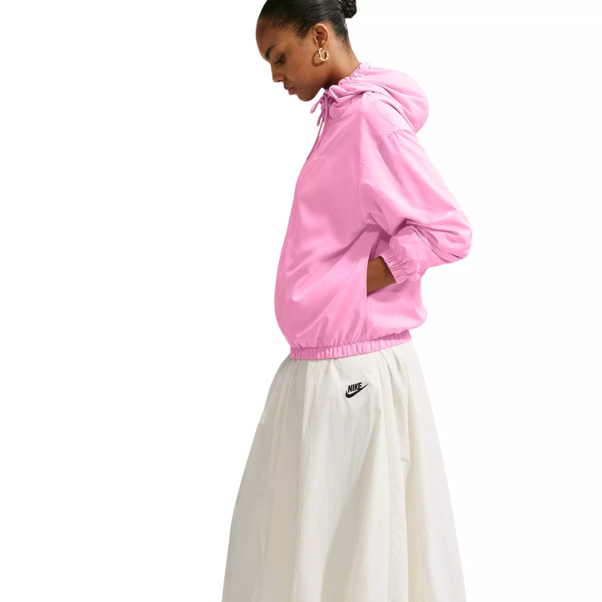 Nike Women's Sportswear Loose Hooded UV Jacket - Pink - PINK