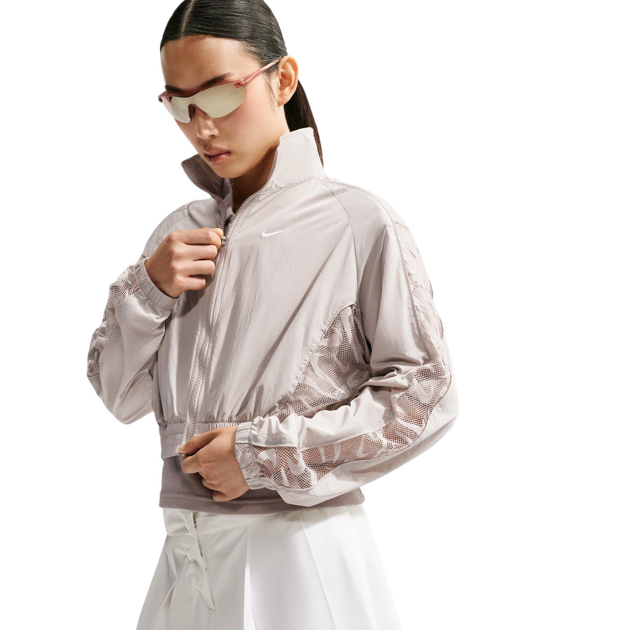 Nike Women's Sportswear Cropped Lace Track Jacket - Cream - CREAM