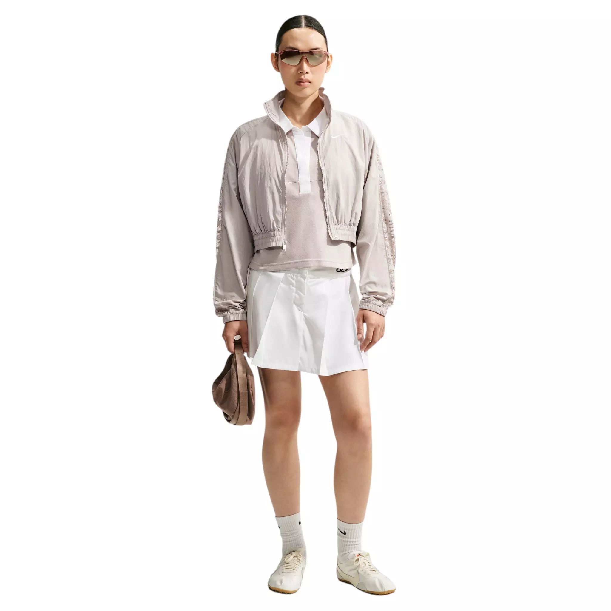 Nike Women's Sportswear Cropped Lace Track Jacket - Cream - CREAM