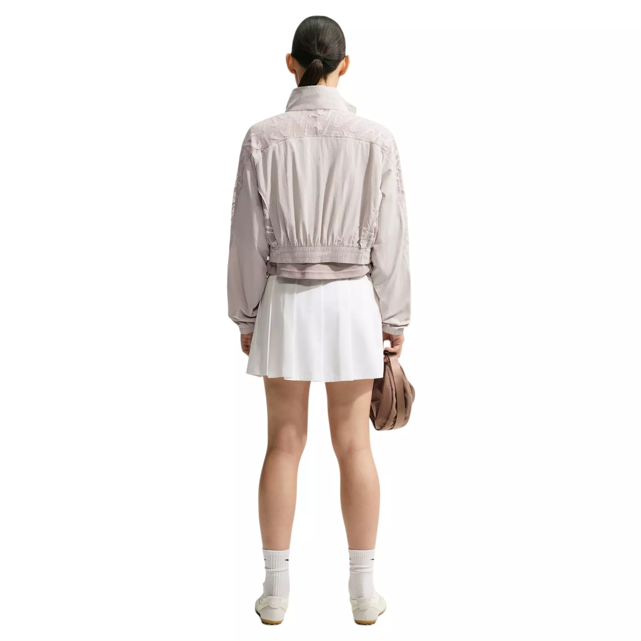 Nike Women's Sportswear Cropped Lace Track Jacket - Cream - CREAM