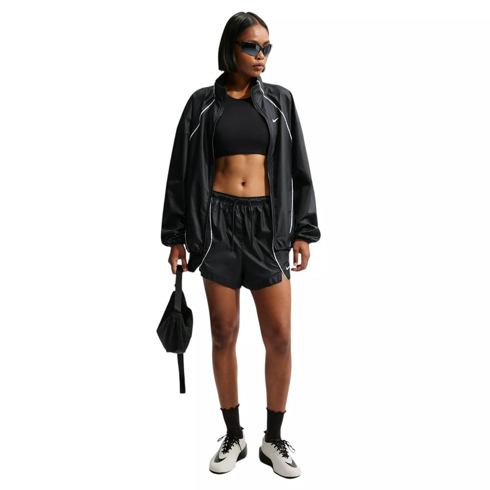 Nike Women's Sportswear Oversized Repel Windbreaker - Black - BLACK
