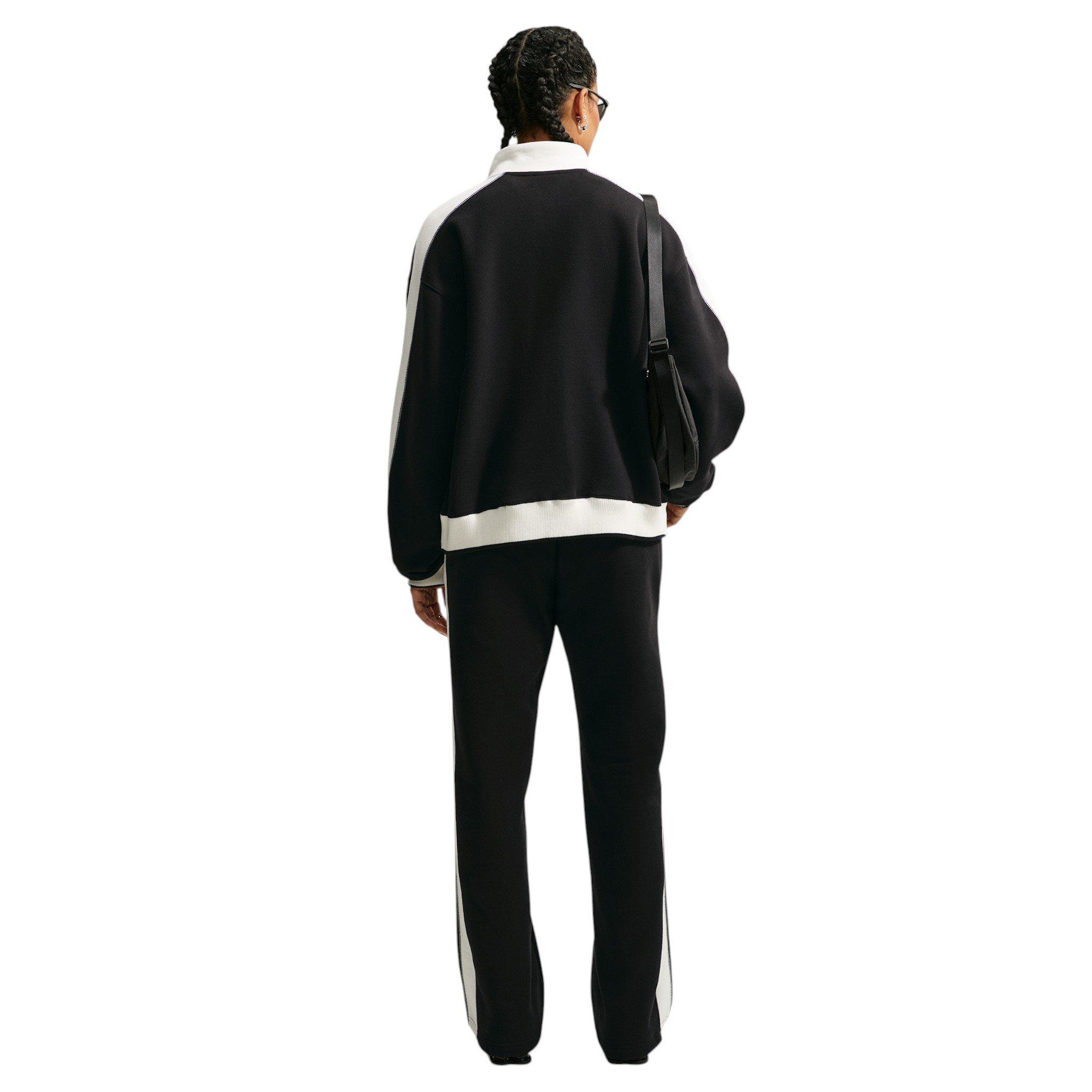 Nike Women's Studio Fleece Med-Weight "Nike Run Club" Track Jacket - Black/Off-White - BLACK/OFF-WHITE