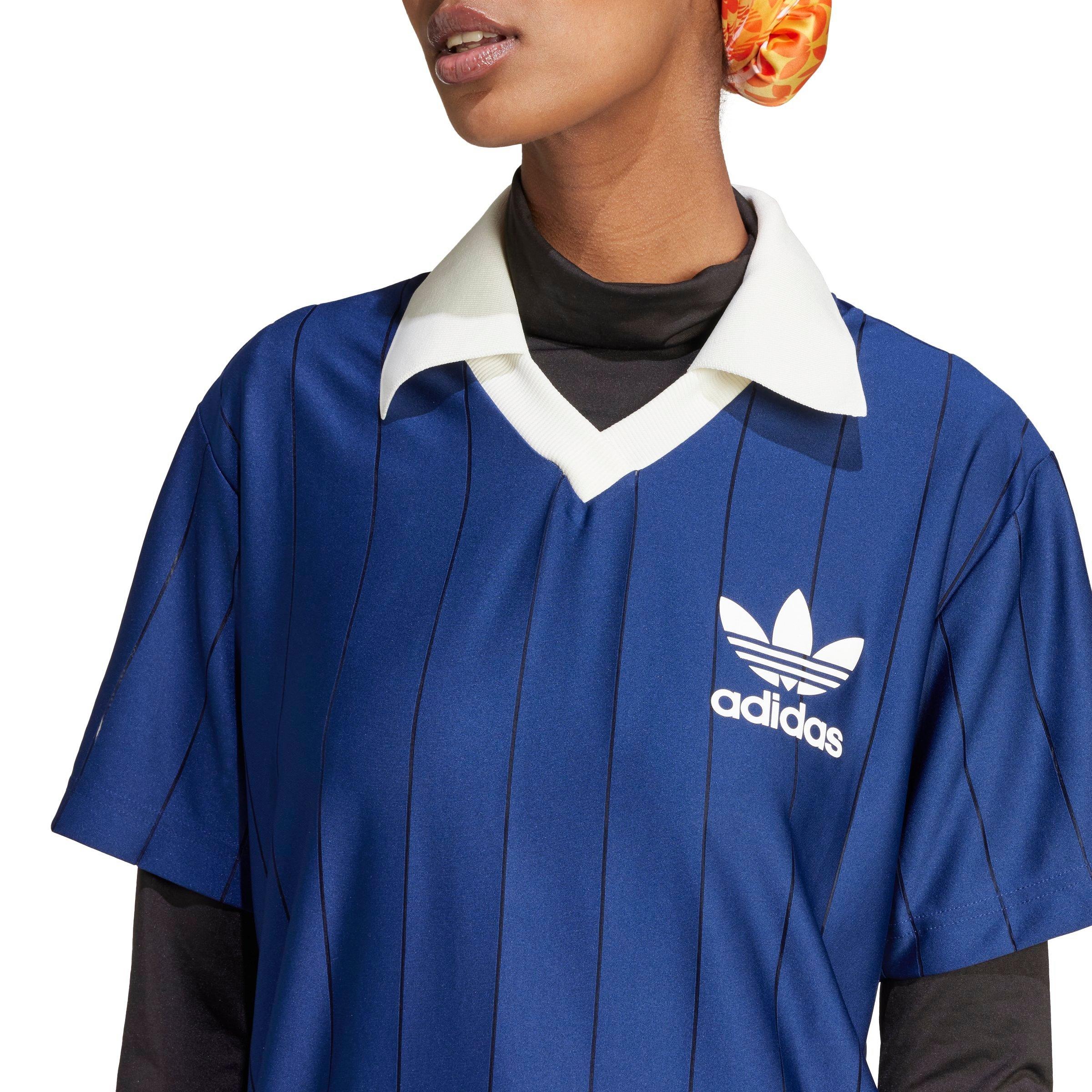 adidas Women's Originals Knit Collar Short Sleeve Dress - Blue
