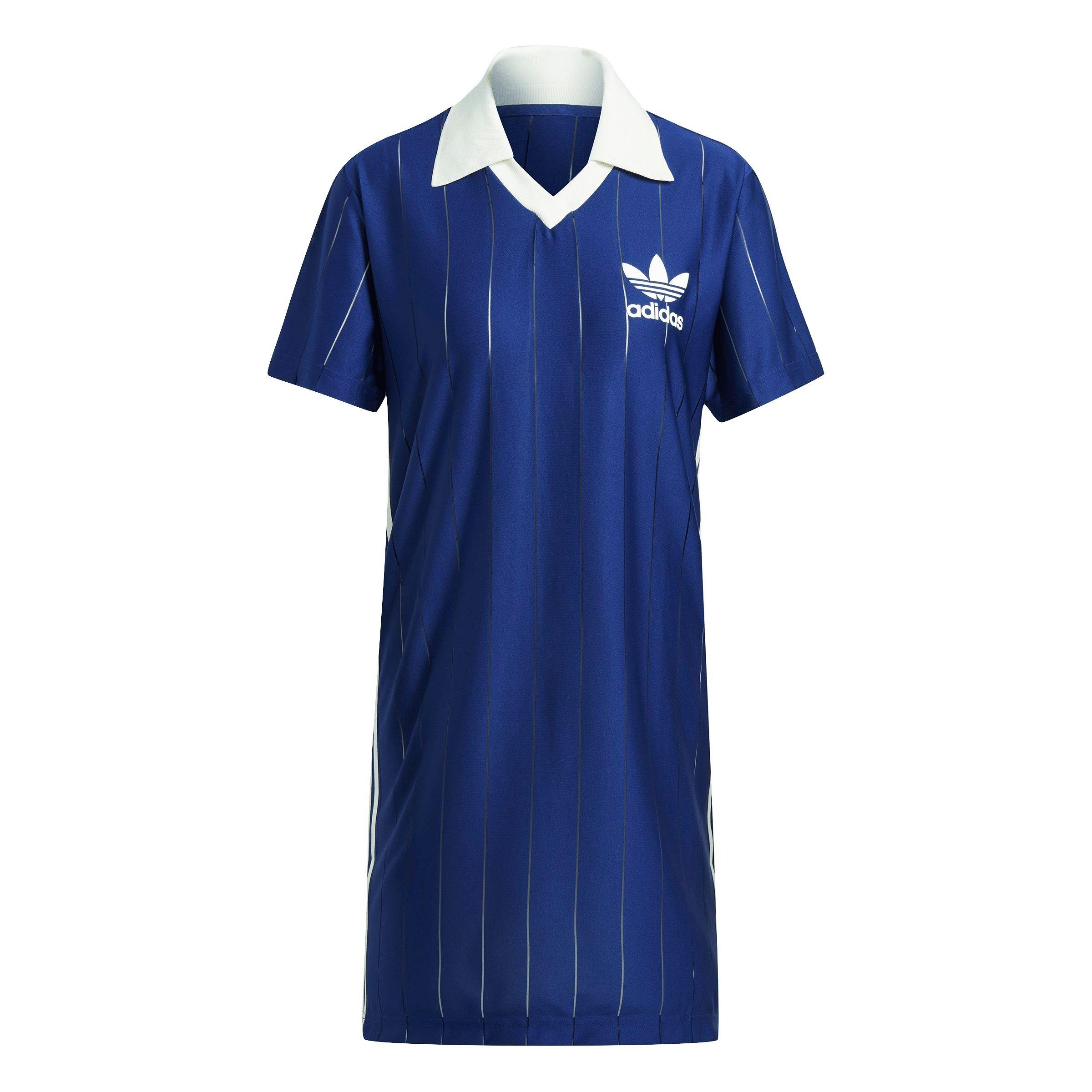adidas Women's Originals Knit Collar Short Sleeve Dress - Blue