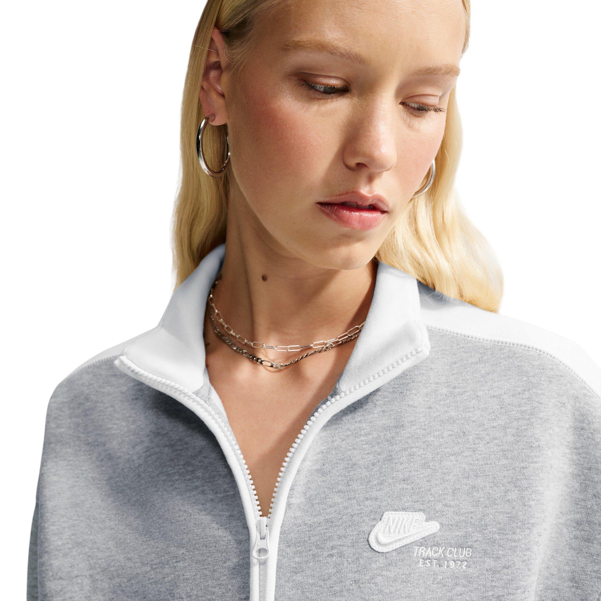 Nike Women's Studio Fleece Med-Weight "Nike Run Club" Track Jacket - Dk Grey - DK GREY