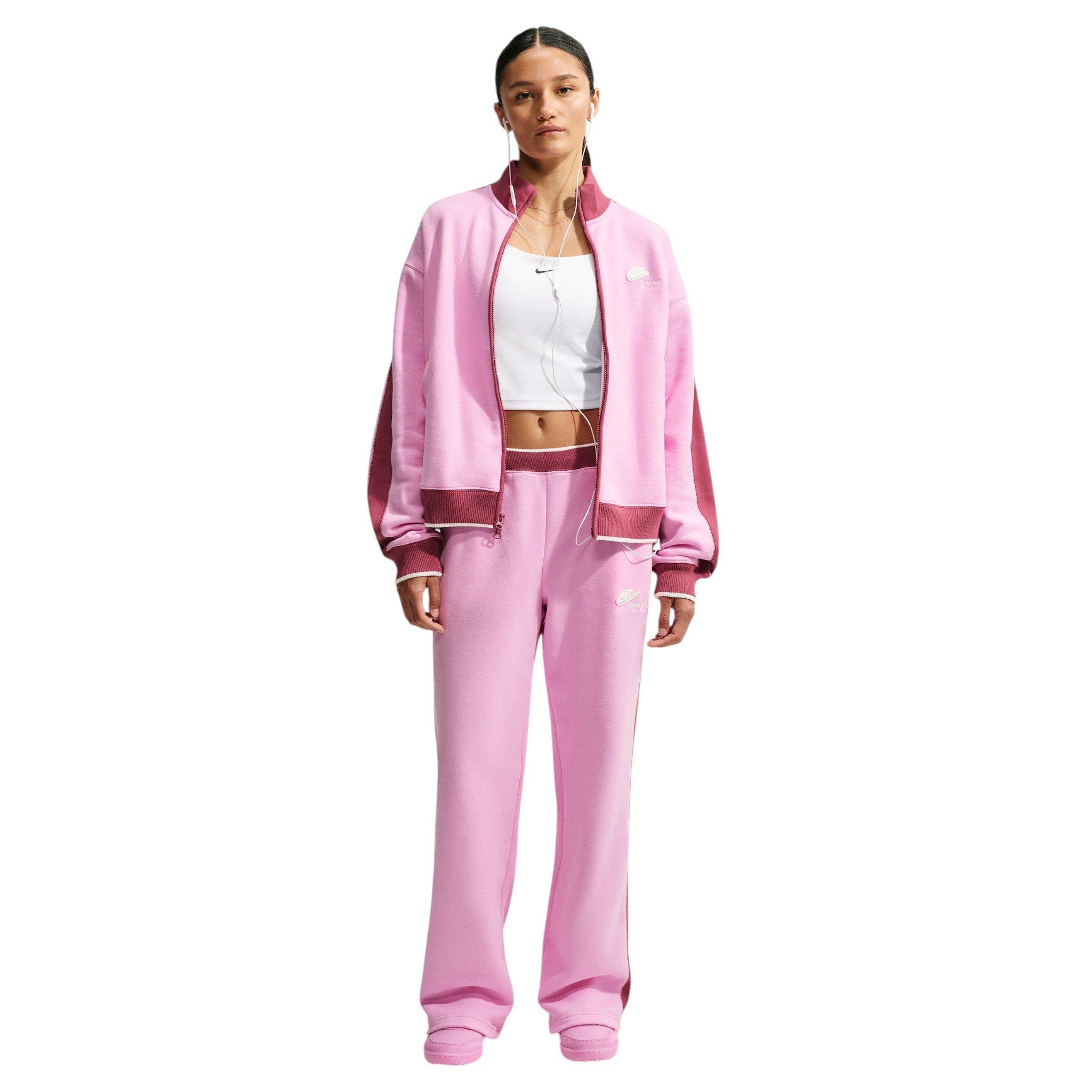 Nike Women's Studio Fleece Med-Weight "Nike Run Club" Track Jacket - Pink - PINK