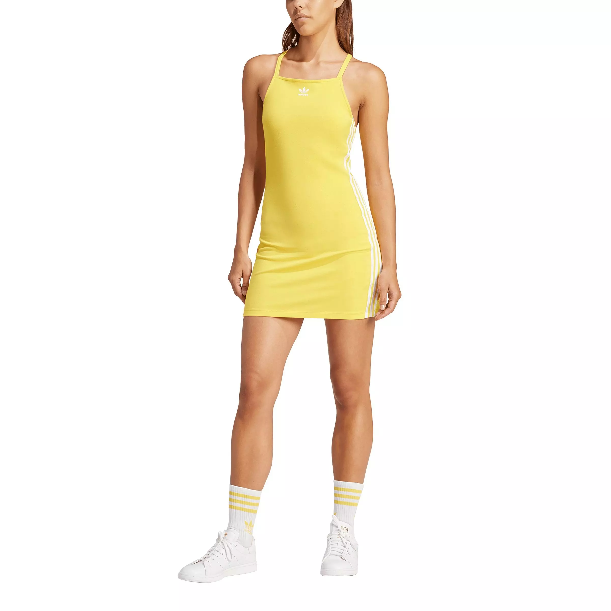 adidas Women's Originals 3-Stripes Mini Dress - Yellow - YELLOW