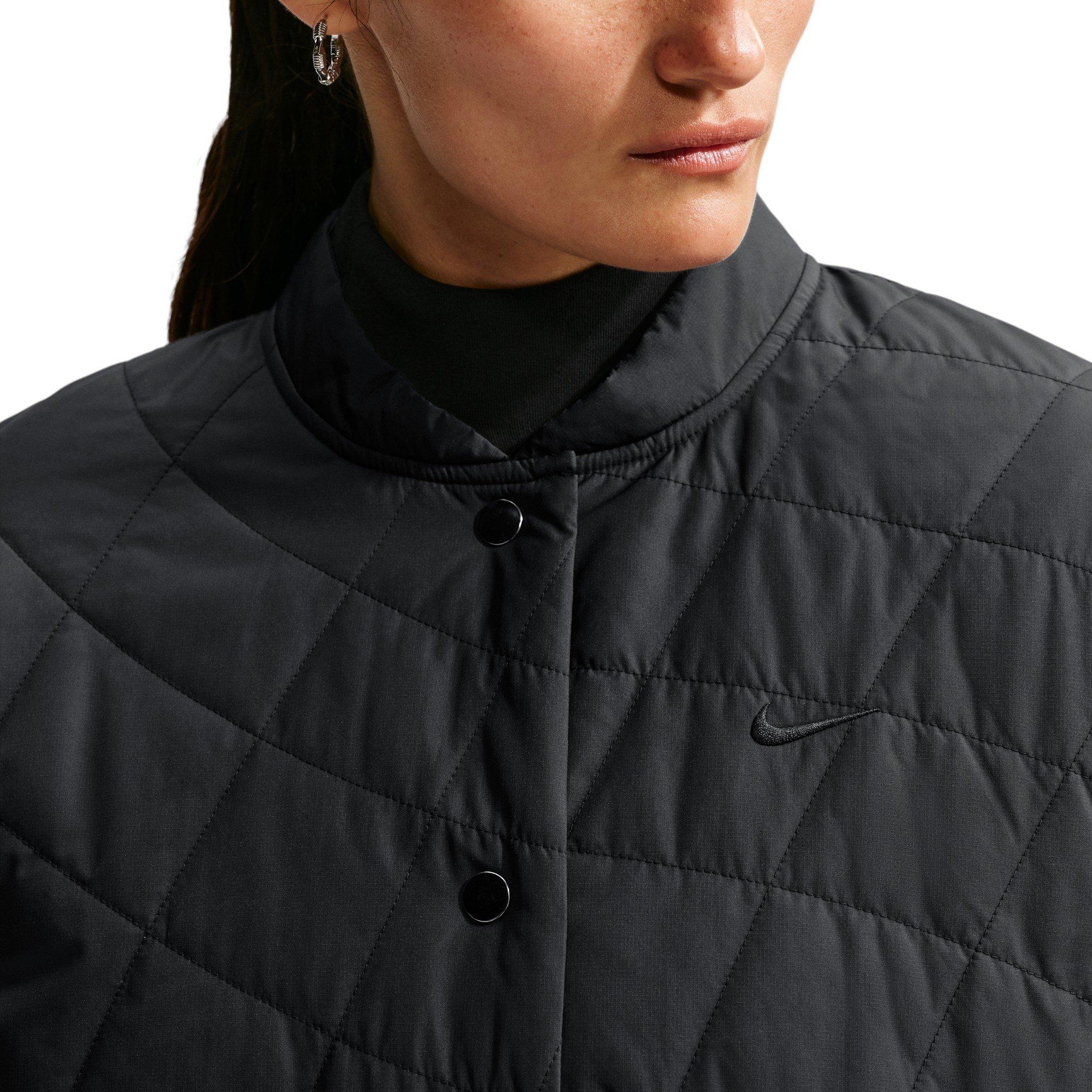 Nike Women's Tech-FIT Crop Quilted Barn Jacket - Black - BLACK