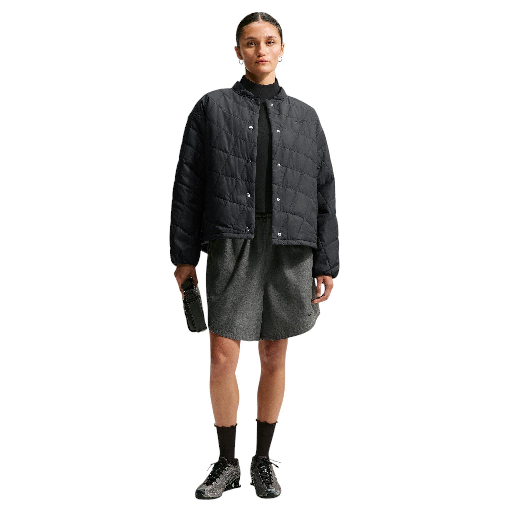 Nike Women's Tech-FIT Crop Quilted Barn Jacket - Black - BLACK