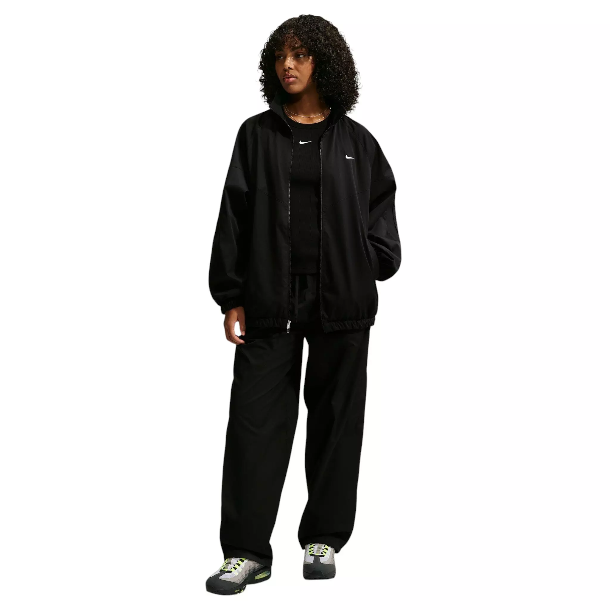 Nike Women's Sportswear Essentials Oversized Track Jacket - Black - BLACK