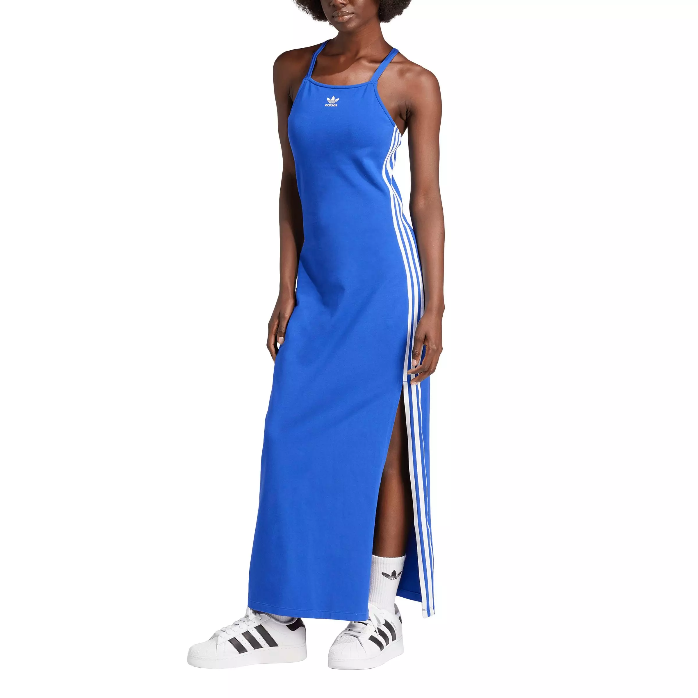adidas Women's Originals 3-Stripes Maxi Dress - Blue - BLUE