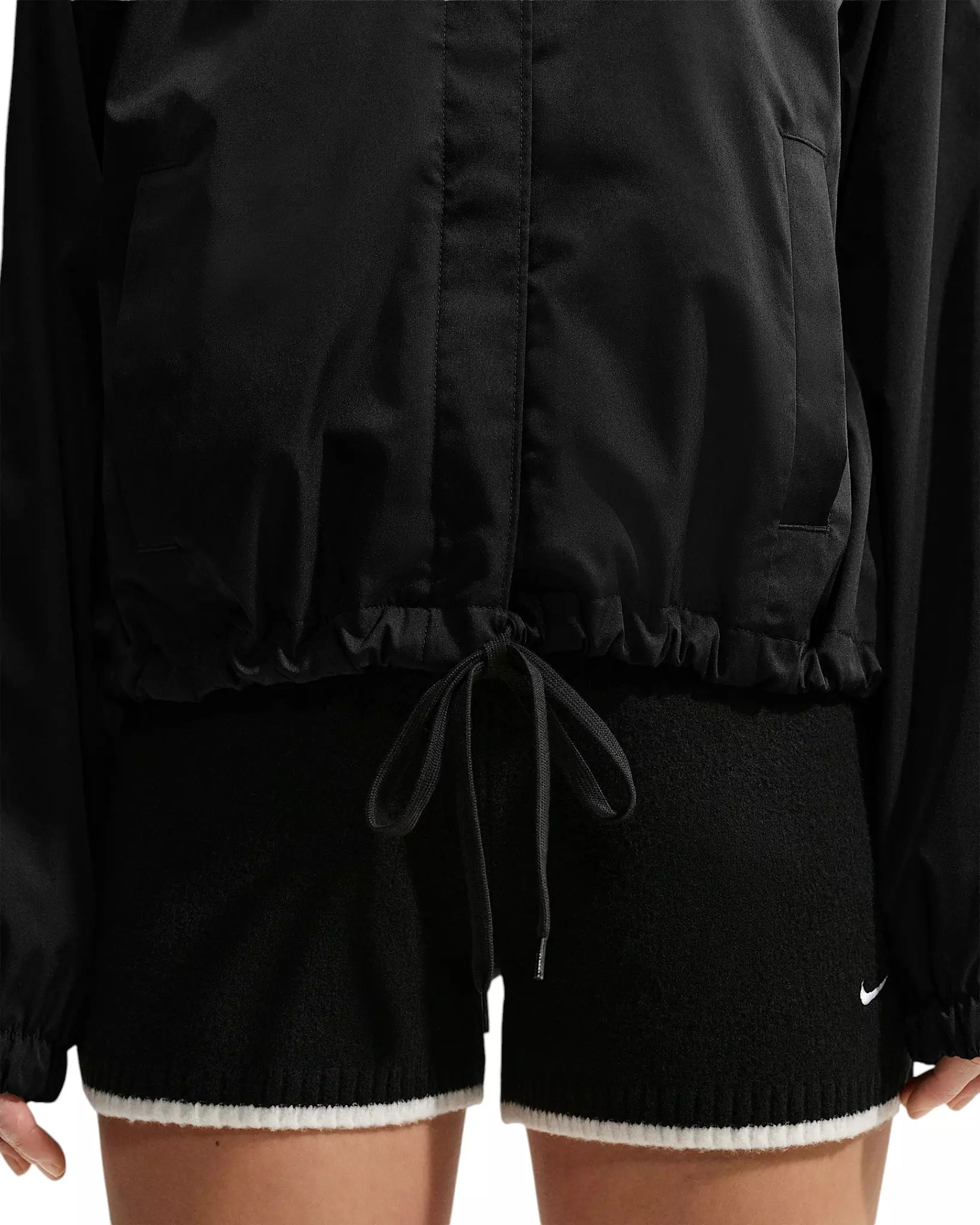 Nike Women's Sportswear Loose Coaches Jacket - Black/Off-White - BLACK/OFF-WHITE