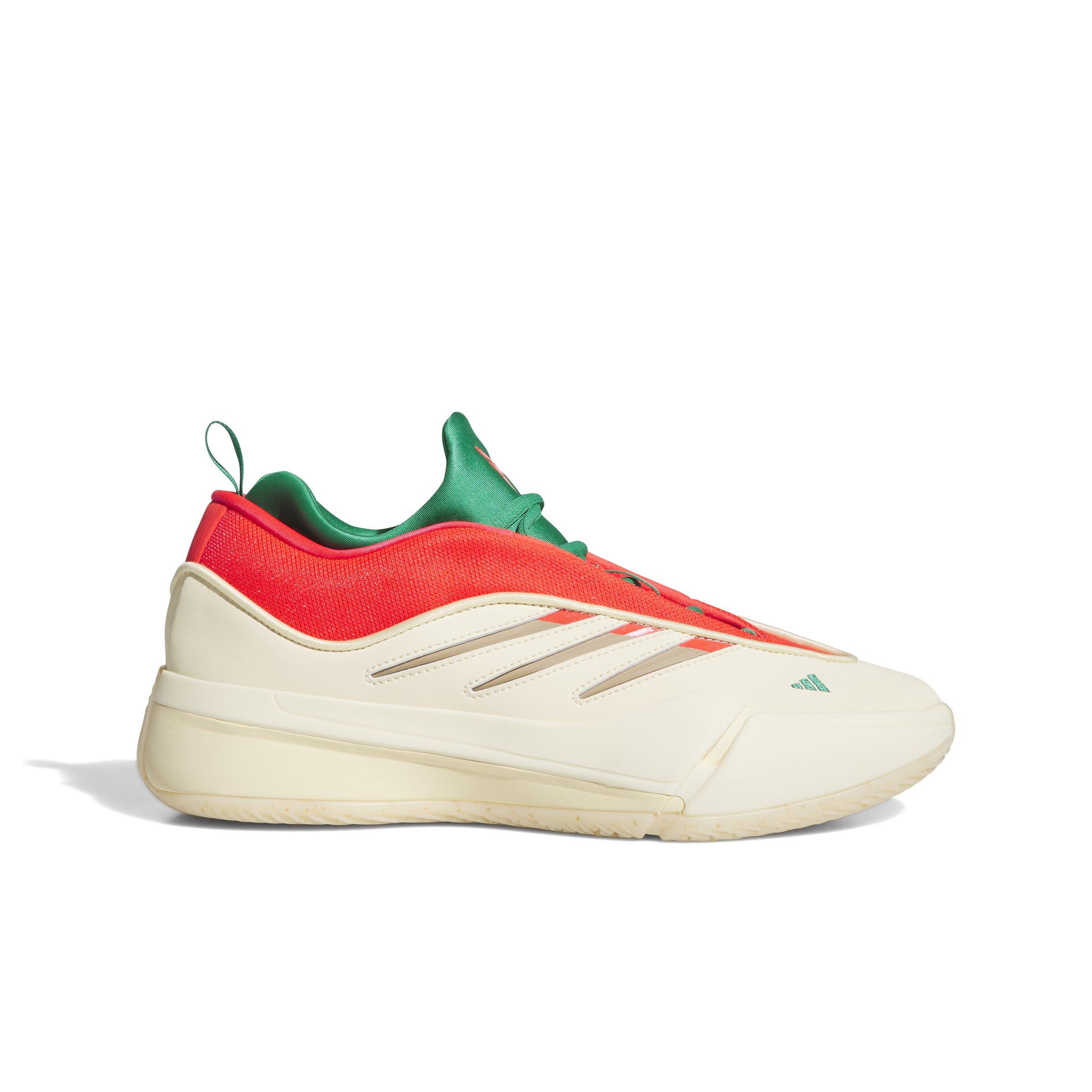 adidas Dame 9 "Warm Vanilla/Lucid Red/Warm Sandstone" Unisex Basketball Shoe - YELLOW Thumbnail View 1