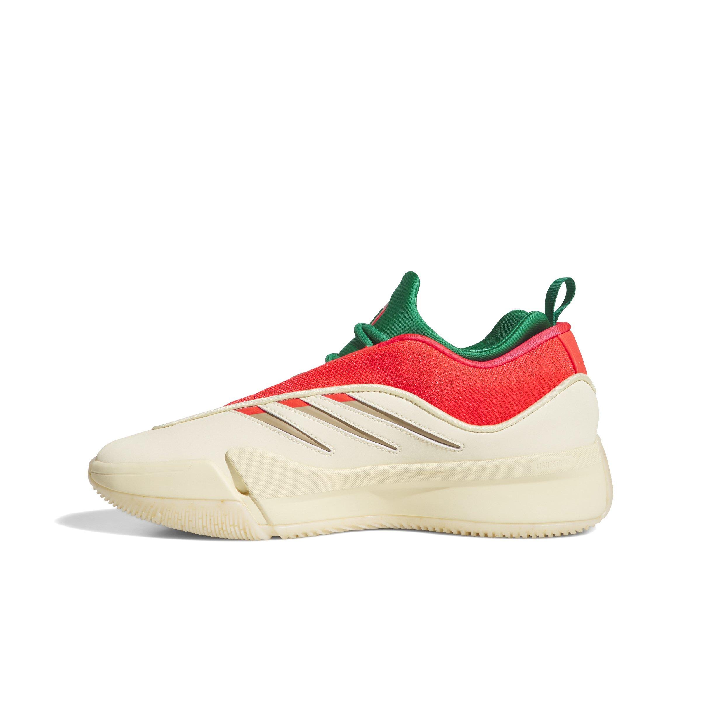 adidas Dame 9 "Warm Vanilla/Lucid Red/Warm Sandstone" Unisex Basketball Shoe - YELLOW Thumbnail View 2