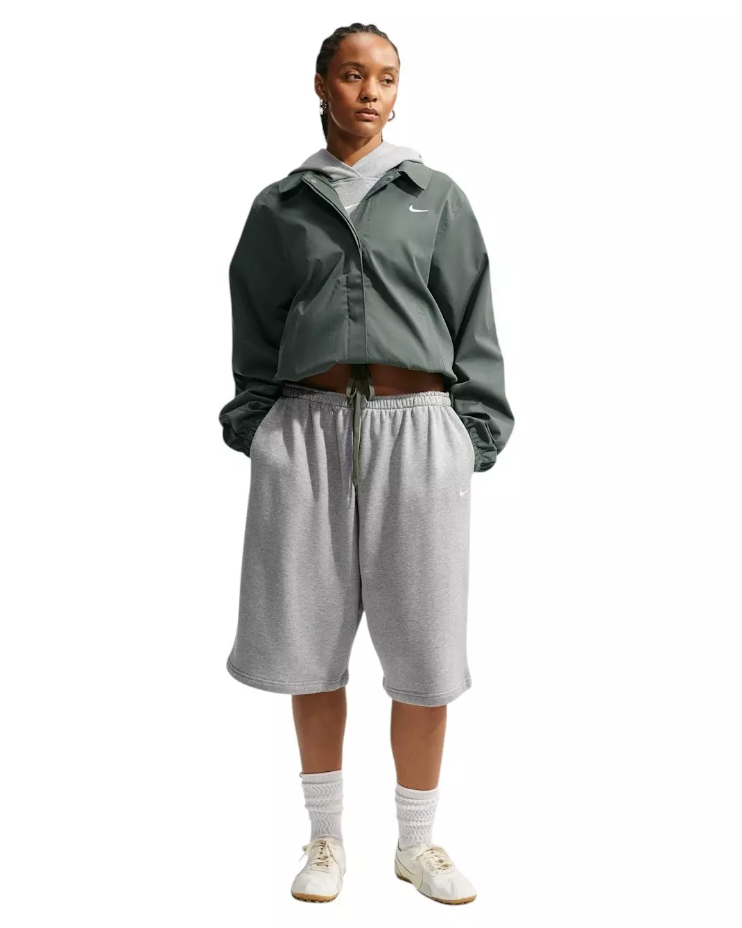 Nike Women's Sportswear Loose Coaches Jacket - Camo Green - CAMO GREEN