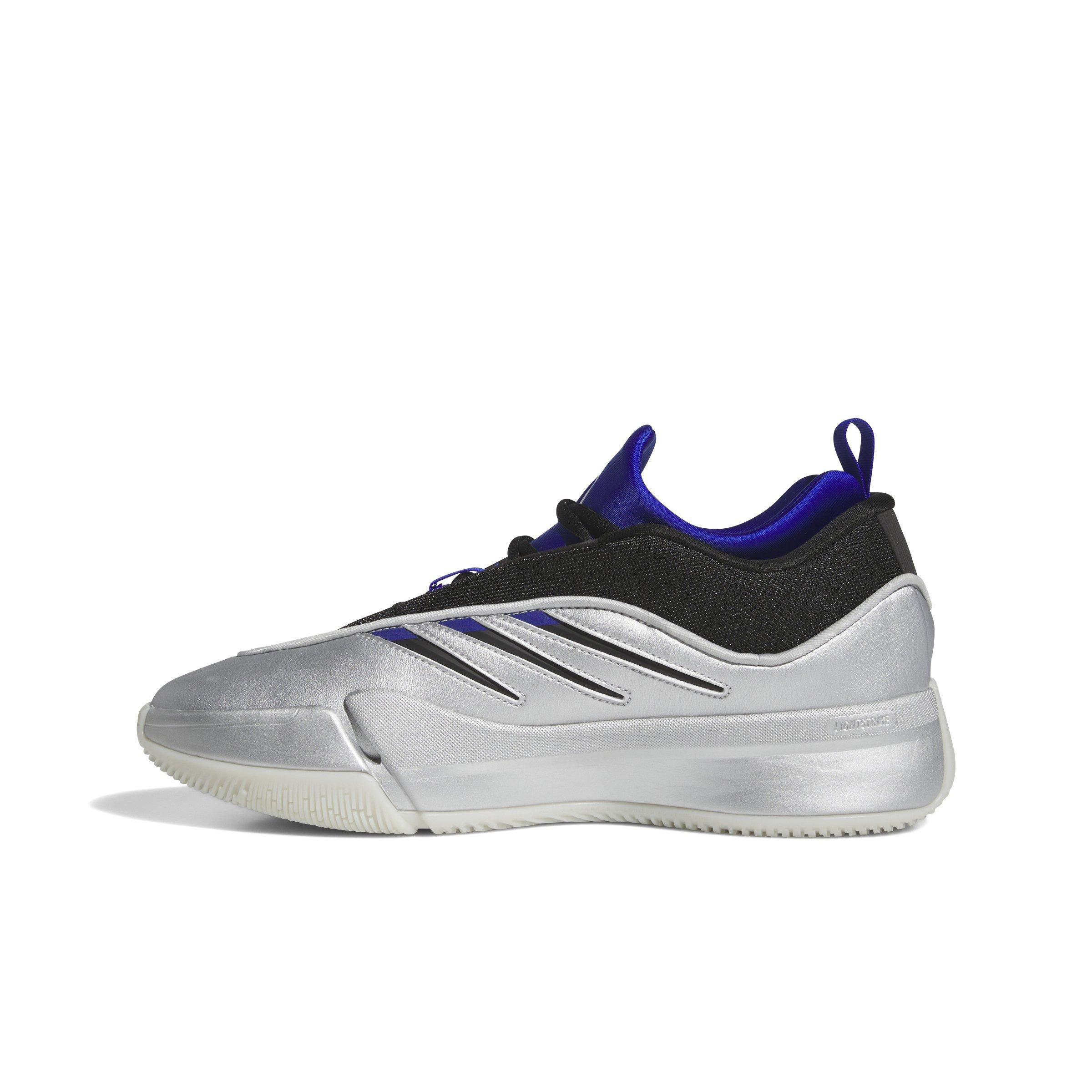adidas Dame 9 "Silver Metallic/Core Black/Lucid Blue" Unisex Basketball Shoe - GREY Thumbnail View 2