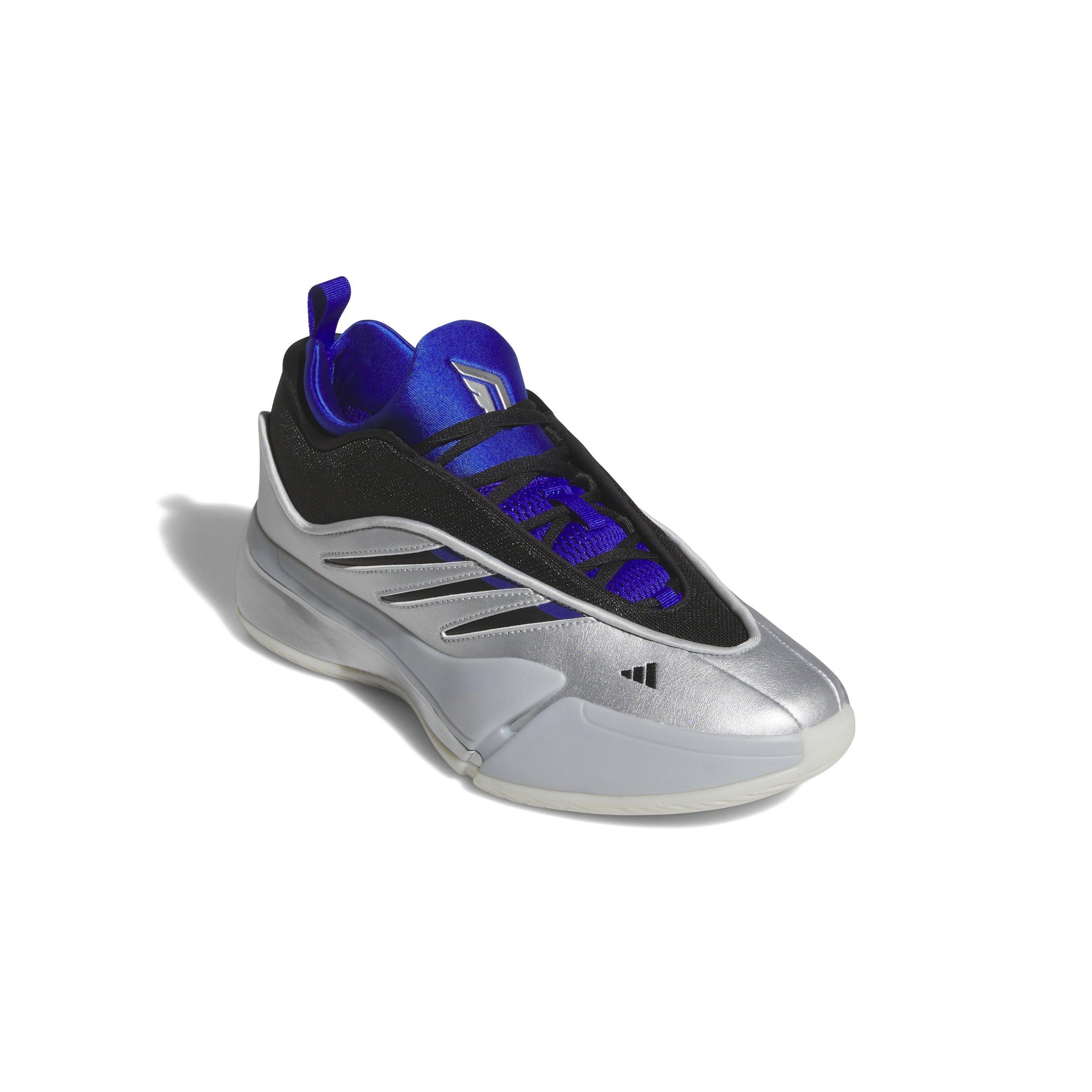 adidas Dame 9 "Silver Metallic/Core Black/Lucid Blue" Unisex Basketball Shoe - GREY Thumbnail View 3