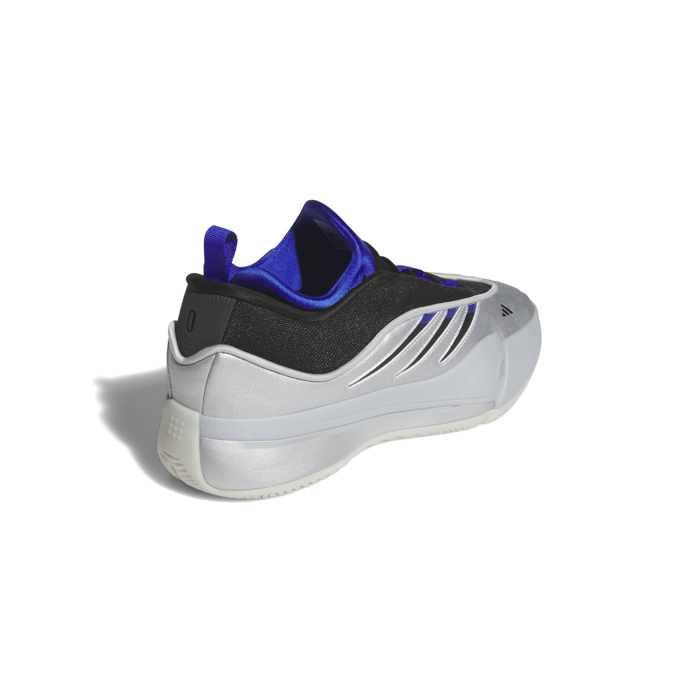adidas Dame 9 "Silver Metallic/Core Black/Lucid Blue" Unisex Basketball Shoe - GREY Thumbnail View 4