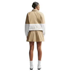 Nike Women's Sportswear Oversized Poplin 1/2-Zip Jacket - Beige/White - BEIGE/WHITE