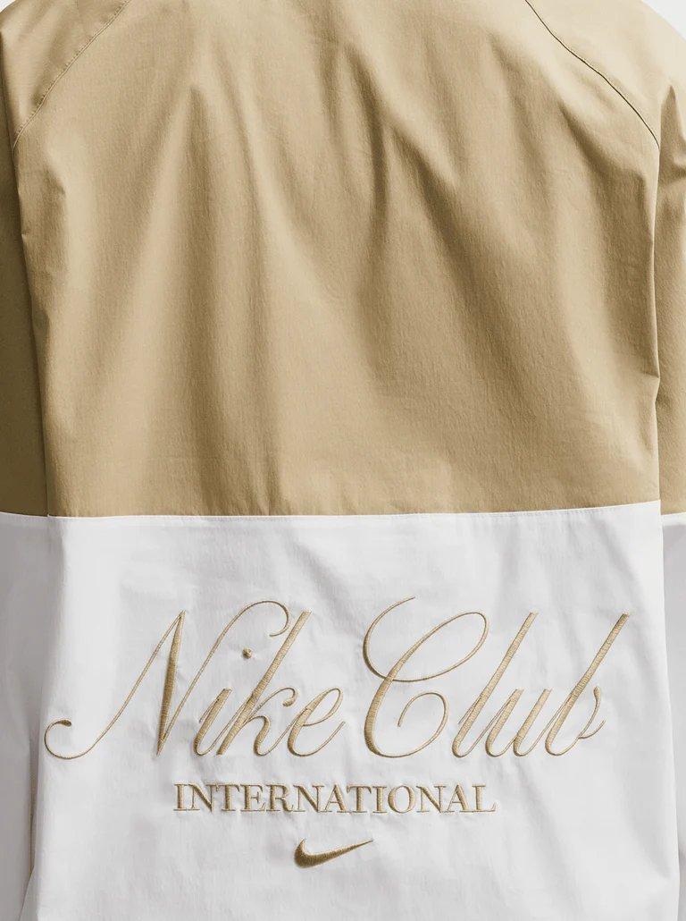Nike Women's Sportswear Oversized Poplin 1/2-Zip Jacket - Beige/White - BEIGE/WHITE