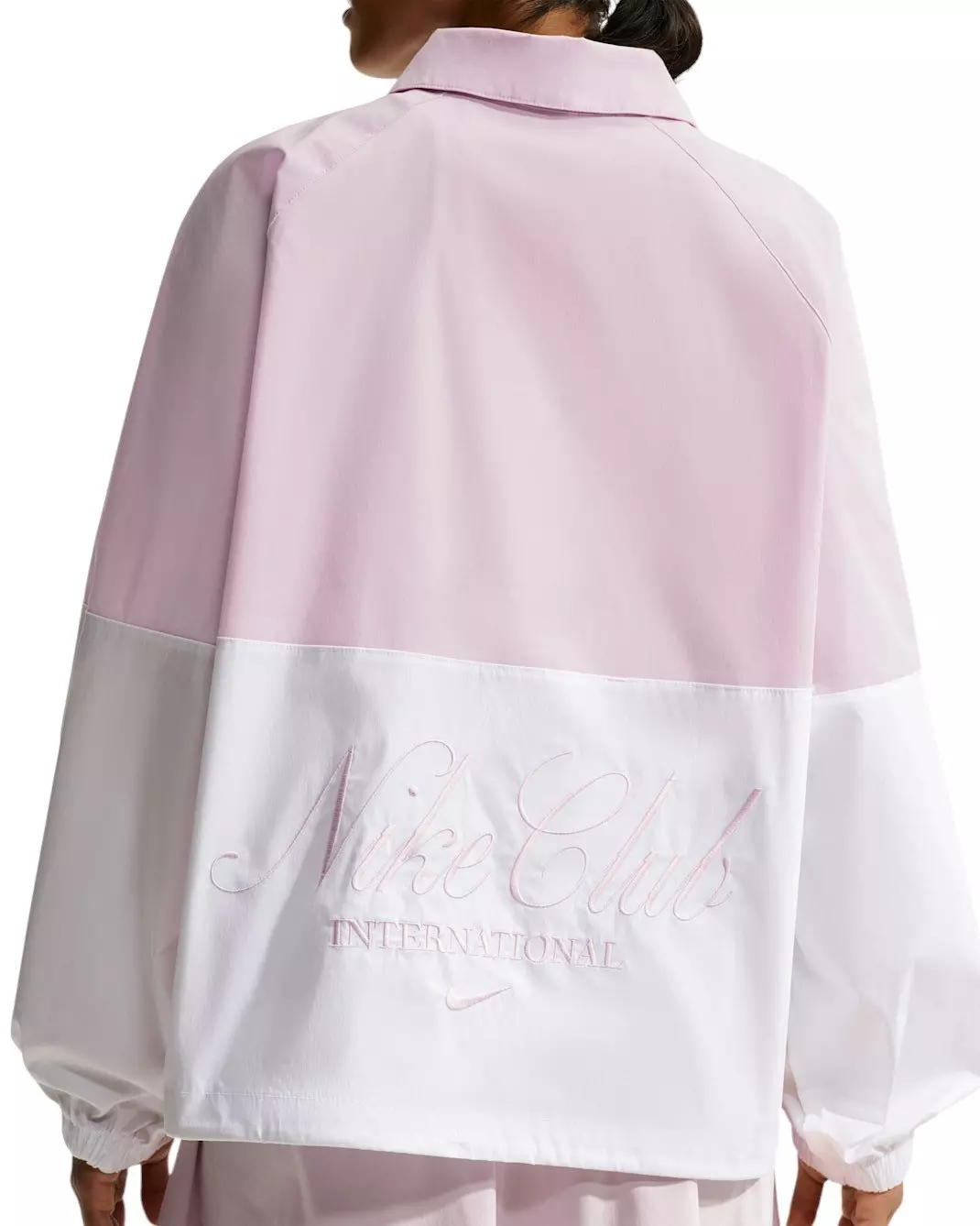 Nike Women's Sportswear Oversized Poplin 1/2-Zip Jacket - Bleached Lilac/White - BLEACHED LILAC/WHITE