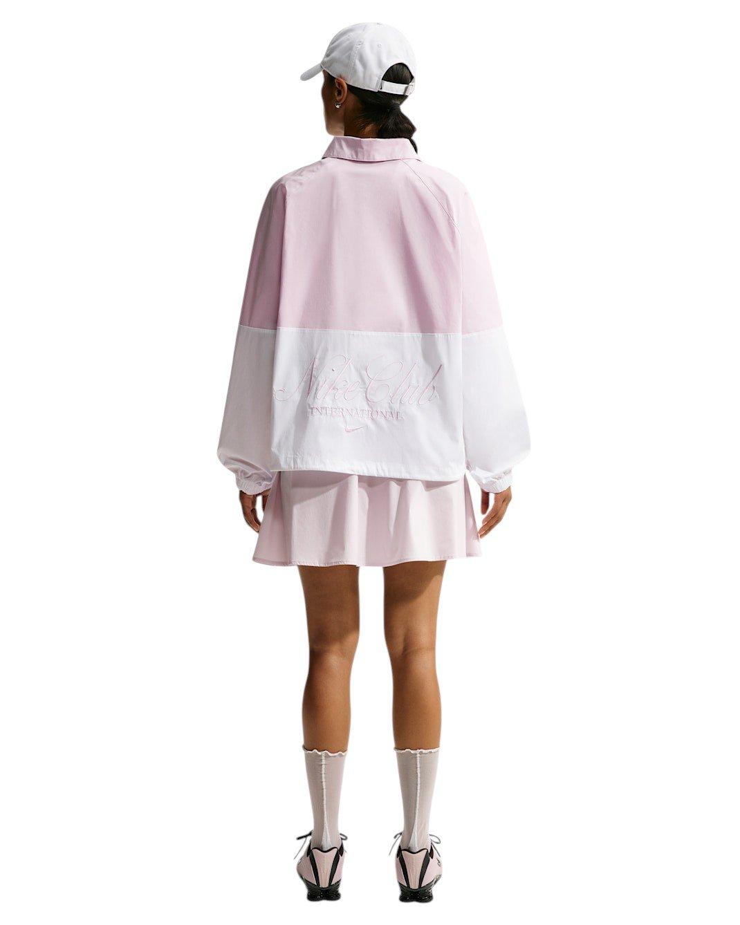 Nike Women's Sportswear Oversized Poplin 1/2-Zip Jacket - Bleached Lilac/White - BLEACHED LILAC/WHITE
