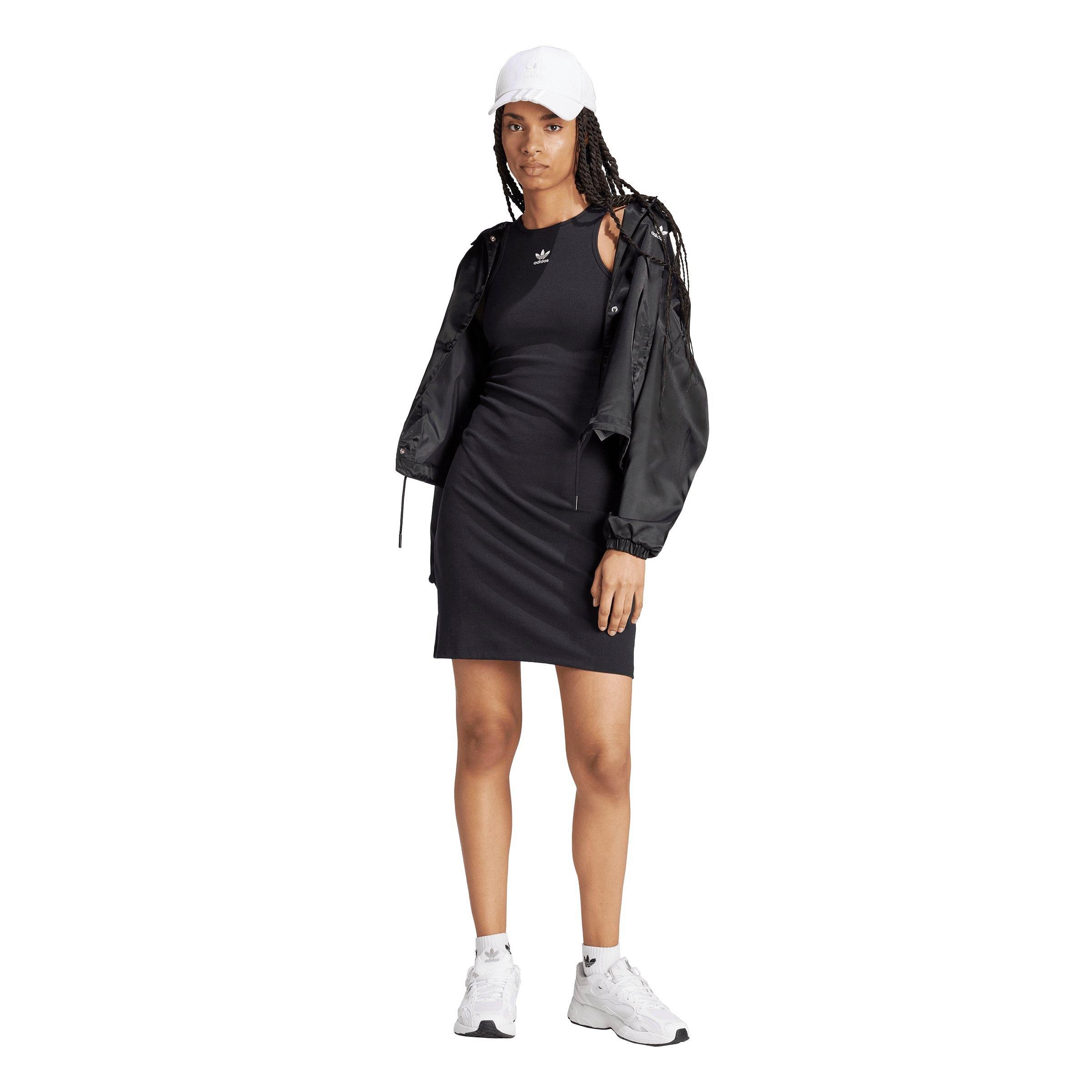 adidas Women's Originals Essentials Rib Tank Dress - Black - BLACK Thumbnail View 6