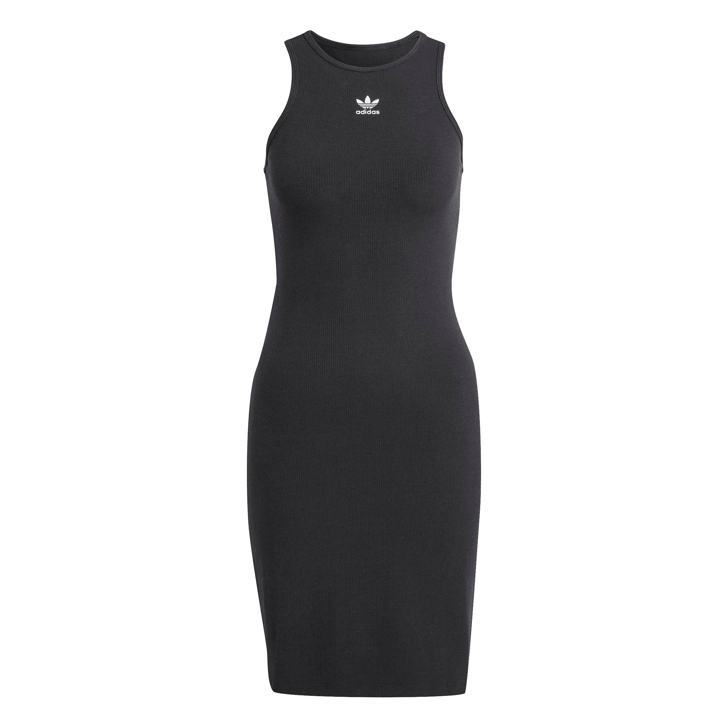 adidas Women's Originals Essentials Rib Tank Dress - Black - BLACK Thumbnail View 7