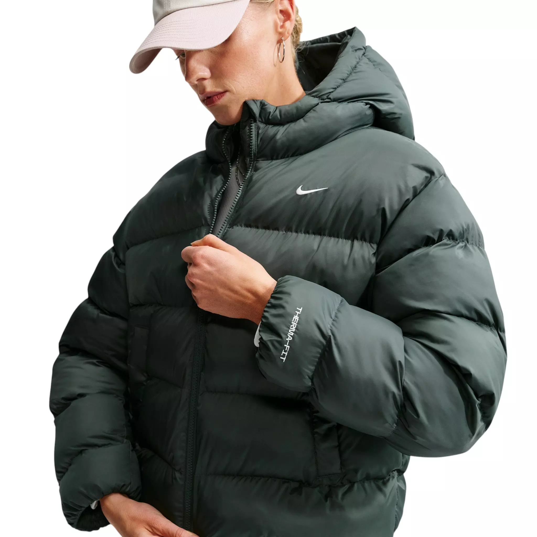 Nike Women's Therma-FIT Synthetic Classic Jacket - Camo Green - CAMO GREEN