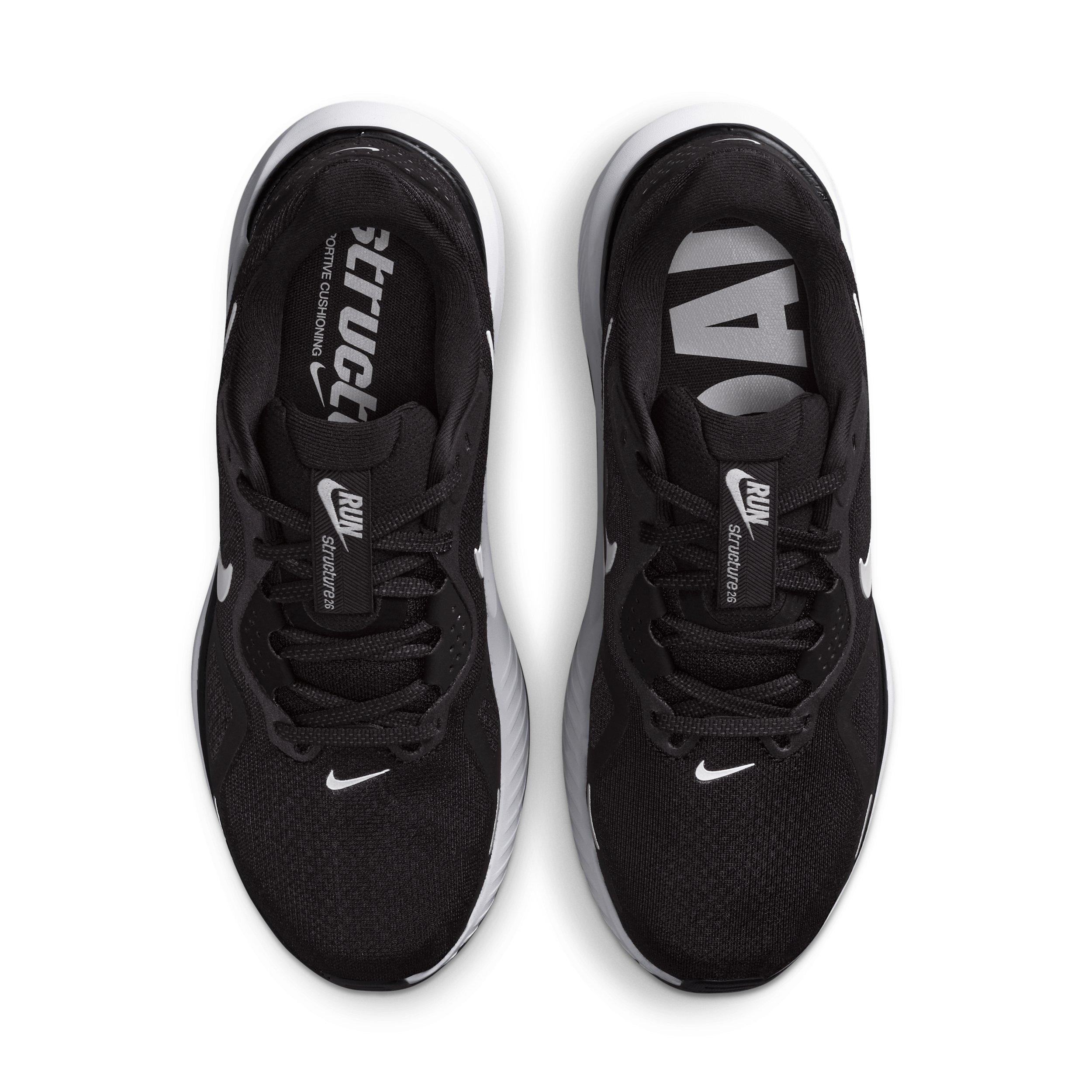 Nike Structure 26 "Black/Cool Grey/Metallic Silver/White" Women's Running Shoe - BLACK/GREY/SILVER/WHITE Thumbnail View 4