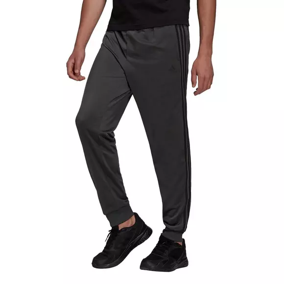 adidas Men's Primegreen Essentials Warm-Up Tapered 3-Stripes Grey/Black ...