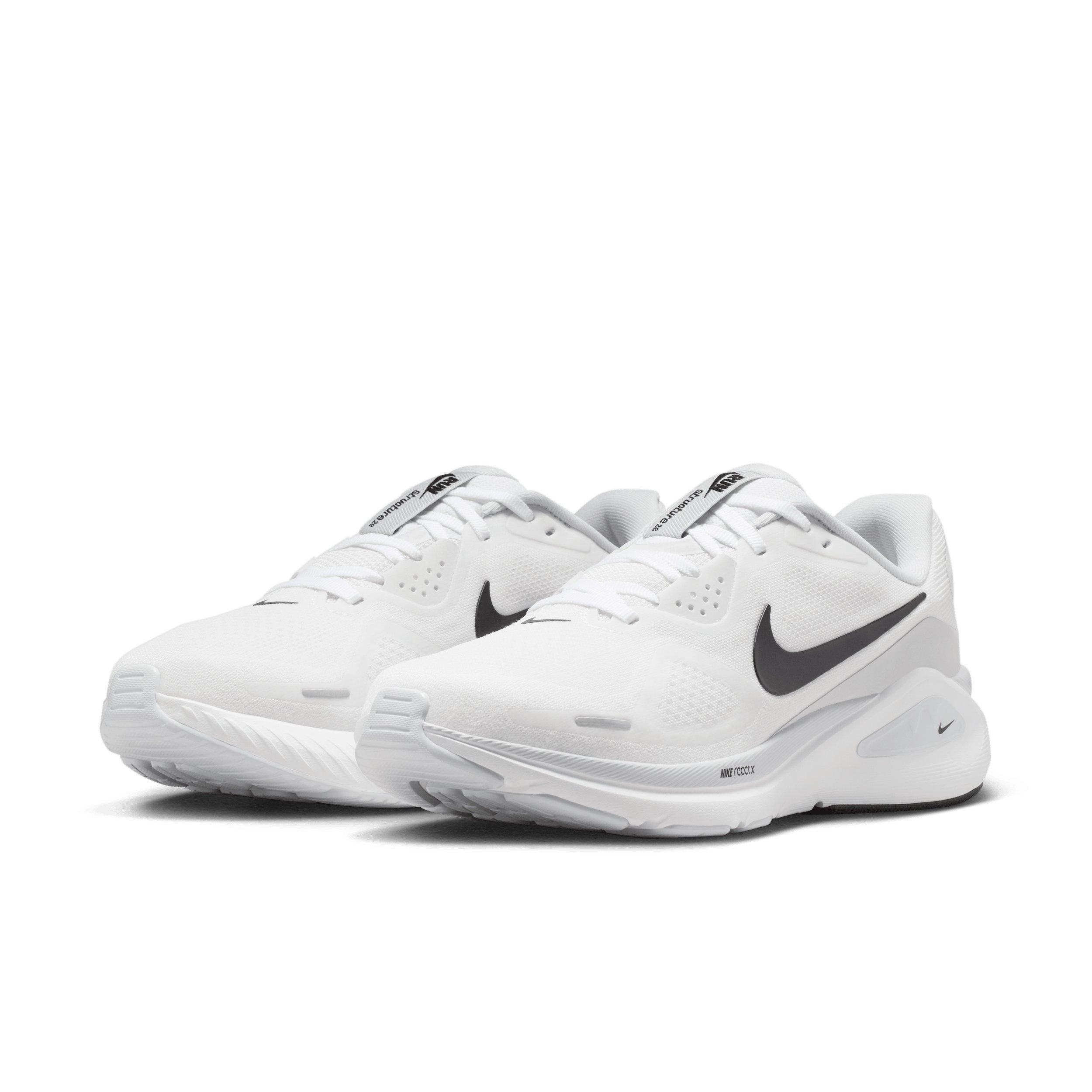 Nike Structure 26 "White/Pure Platinum/Black" Women's Running Shoe - WHITE/PLATINUM/BLACK Thumbnail View 3