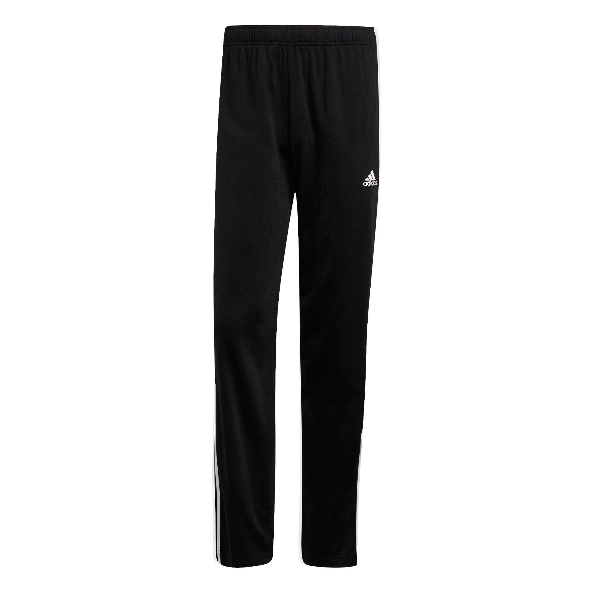 adidas Men's Primegreen Essentials Warm-Up Open Hem 3-Stripes Track Black/White Pants - BLACK/WHITE Thumbnail View 6