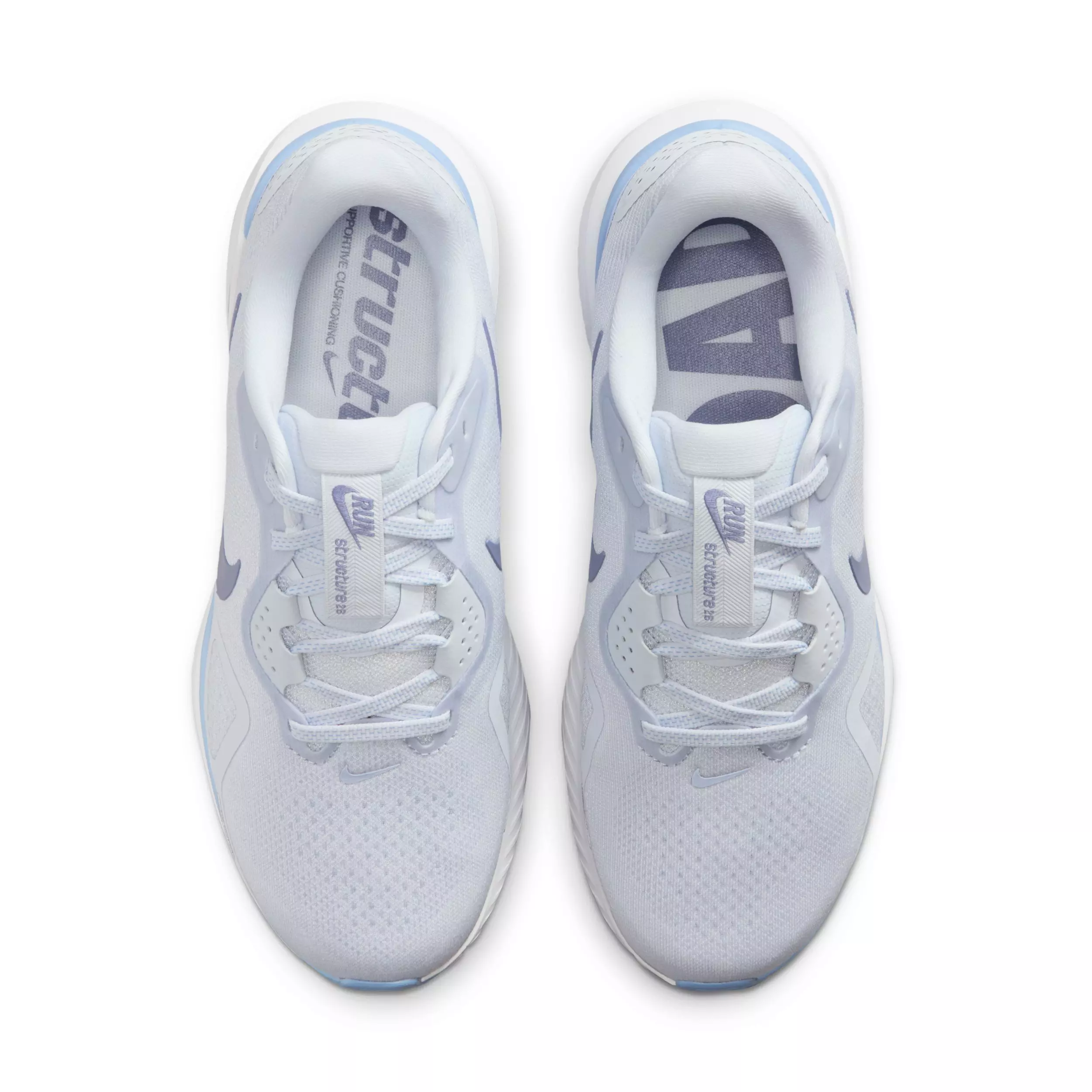 Nike Structure 26 "Football Grey/Aluminum/White/World Indigo" Women's Wide Running Shoe - GREY/ALUMINUM/WHITE/INDIGO