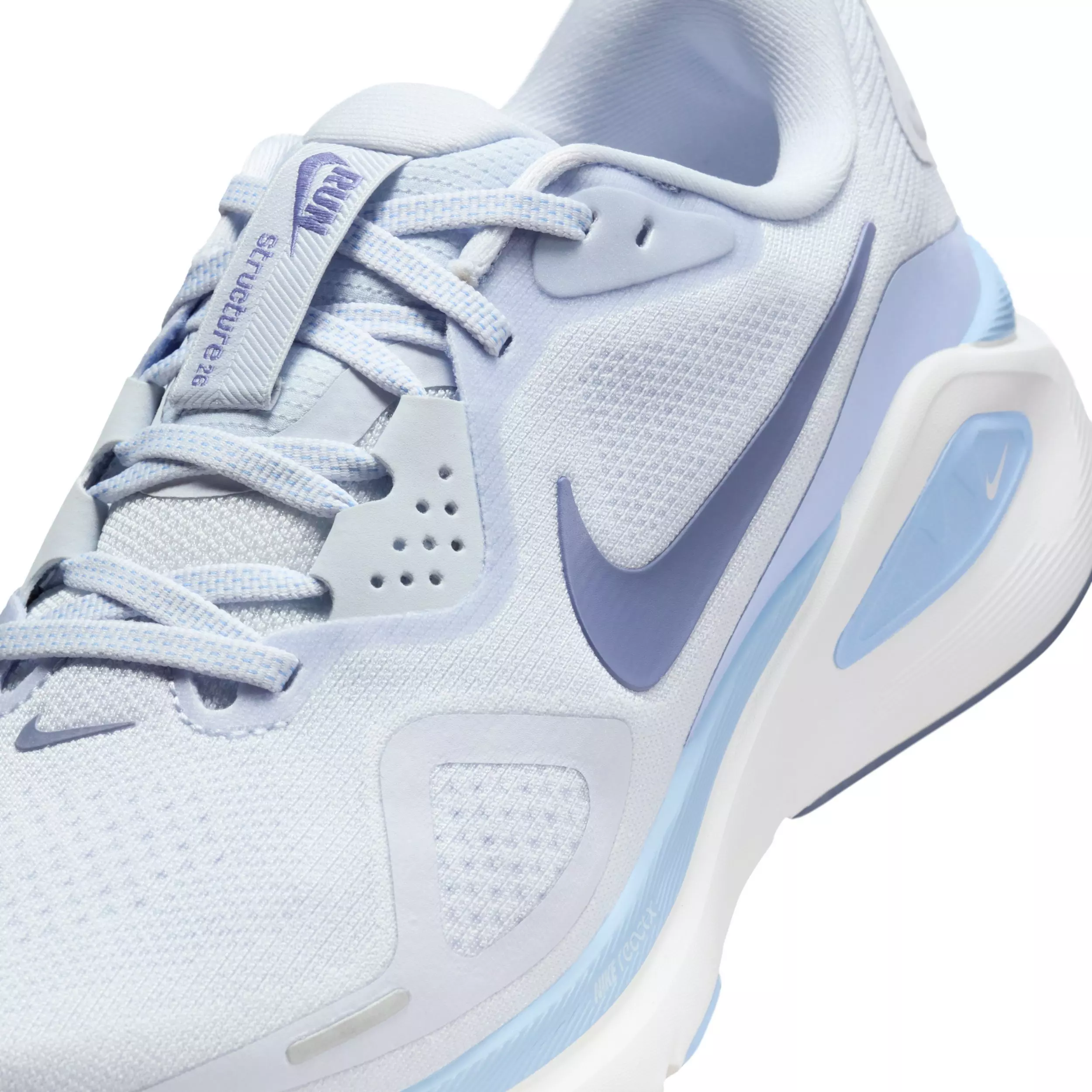 Nike Structure 26 "Football Grey/Aluminum/White/World Indigo" Women's Wide Running Shoe - GREY/ALUMINUM/WHITE/INDIGO