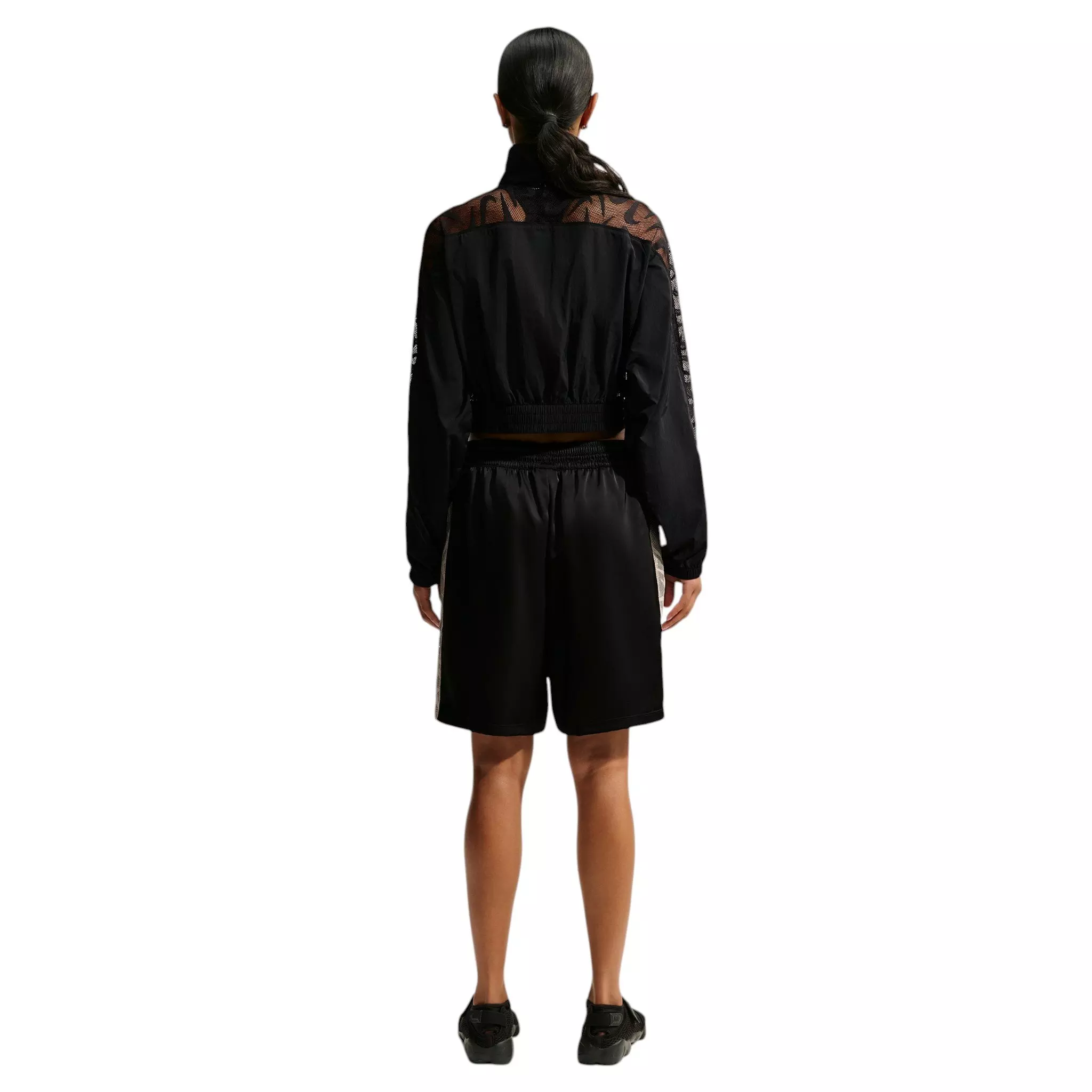 Nike Women's Sportswear Cropped Lace Track Jacket - Black - BLACK