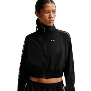 Nike Women's Sportswear Cropped Lace Track Jacket - Black - BLACK