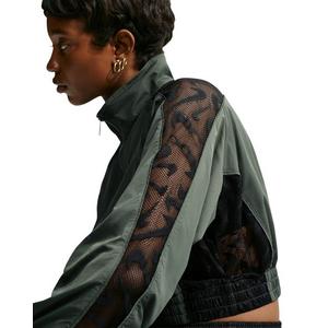 Nike Women's Sportswear Cropped Lace Track Jacket - Camo Green - CAMO GREEN