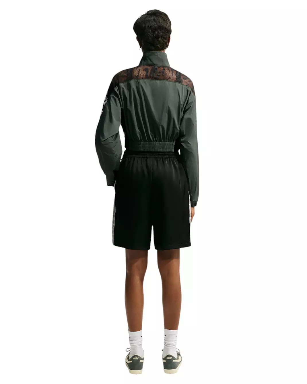 Nike Women's Sportswear Cropped Lace Track Jacket - Camo Green - CAMO GREEN