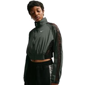 Nike Women's Sportswear Cropped Lace Track Jacket - Camo Green - CAMO GREEN