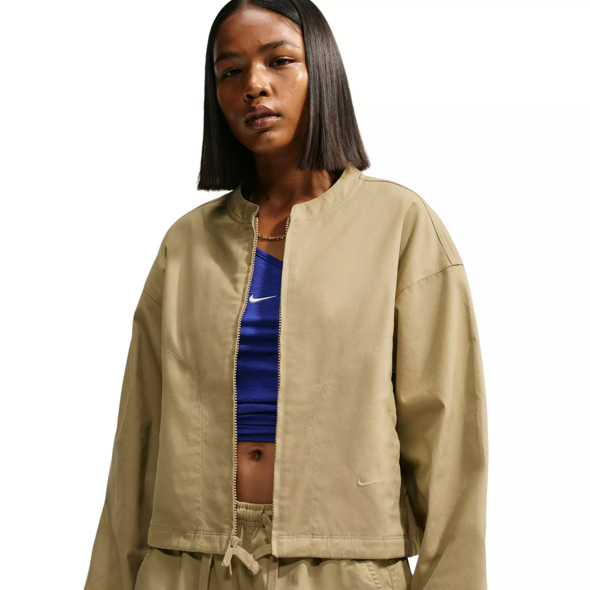 Nike Women's Sportswear Oversized Street Utility Jacket - Beige - BEIGE