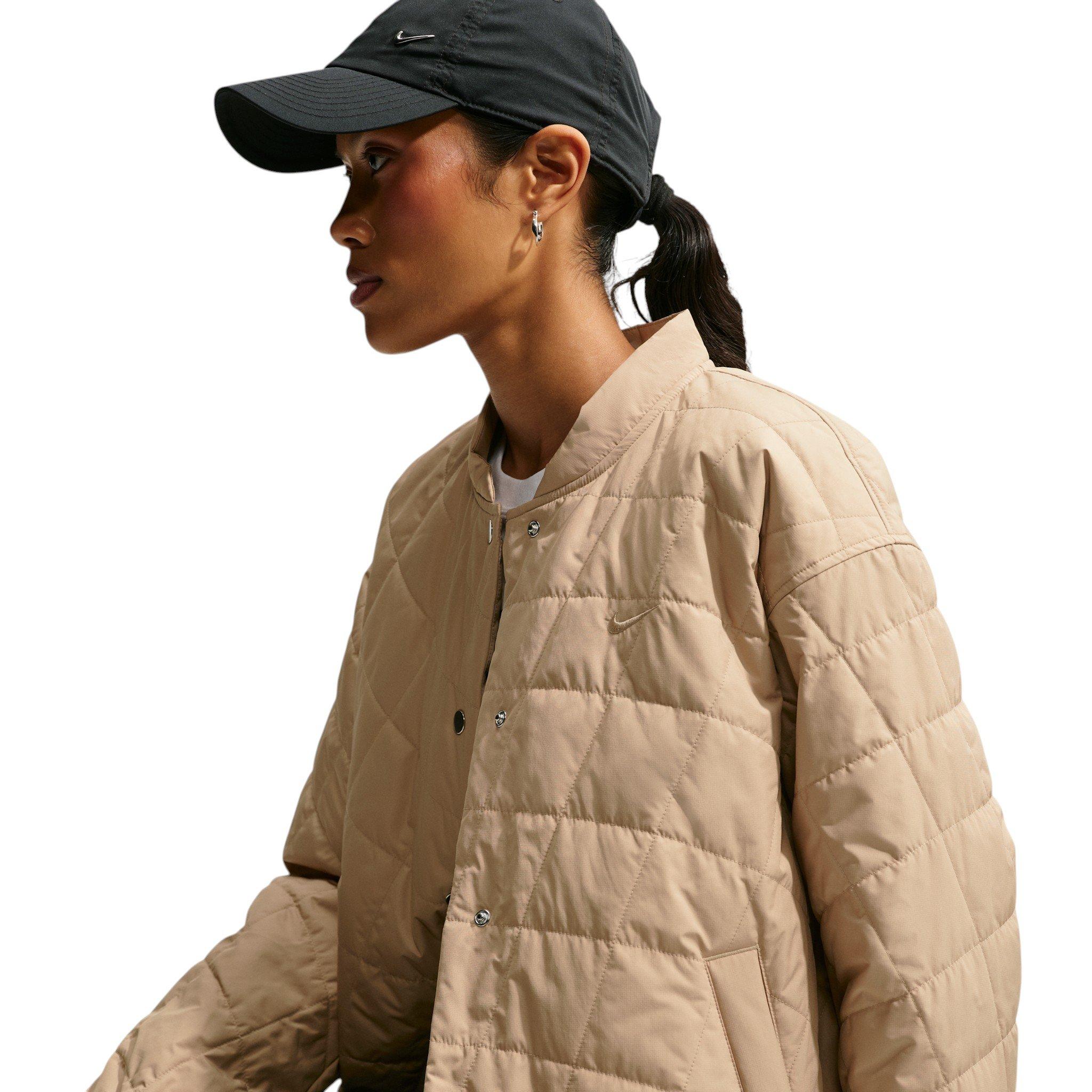 Nike Women's Therma-FIT Cropped Quilted Barn Jacket - Beige - BEIGE