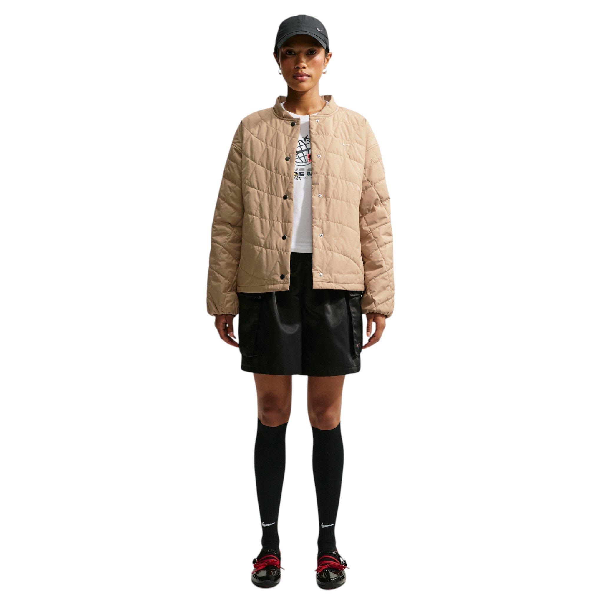 Nike Women's Therma-FIT Cropped Quilted Barn Jacket - Beige - BEIGE