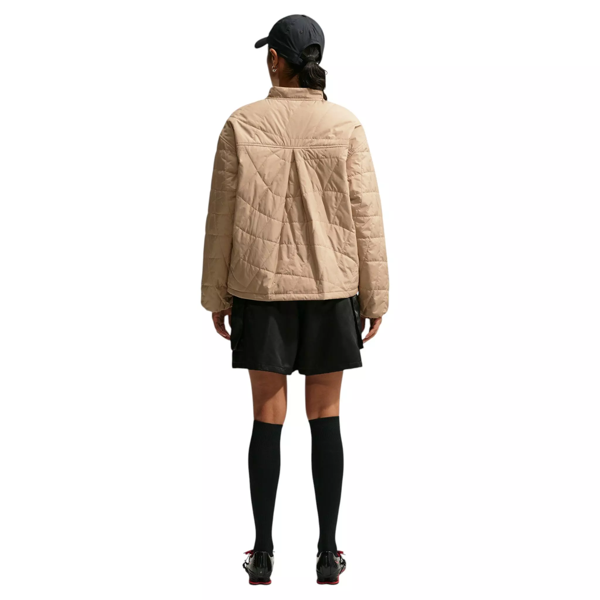 Nike Women's Therma-FIT Cropped Quilted Barn Jacket - Beige - BEIGE