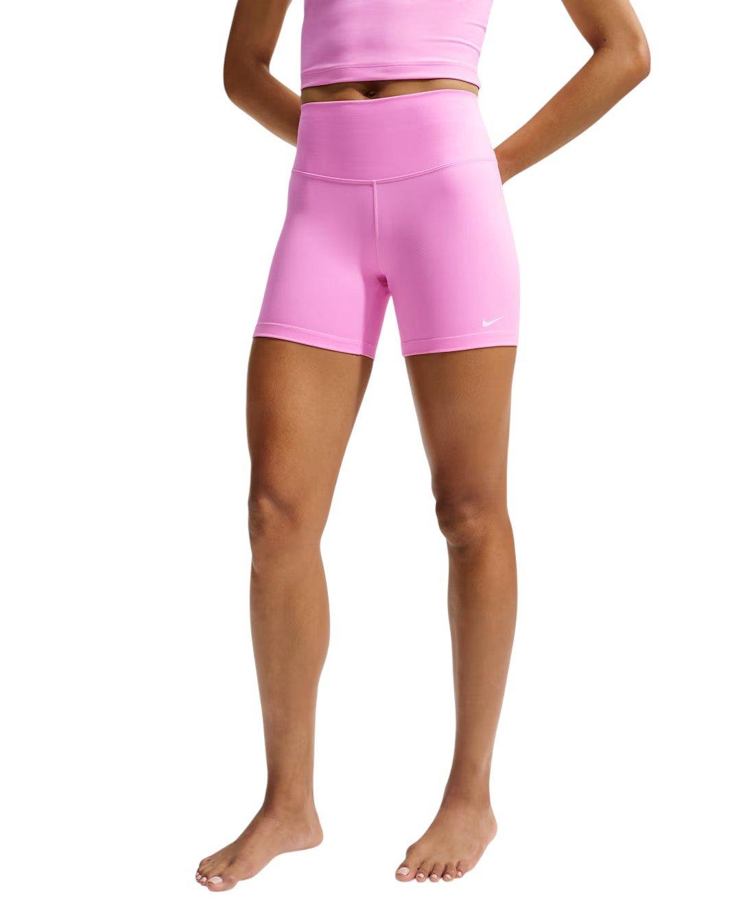 Nike Women's One High-Waisted 5" Biker Shorts - Pink - PINK Thumbnail View 1